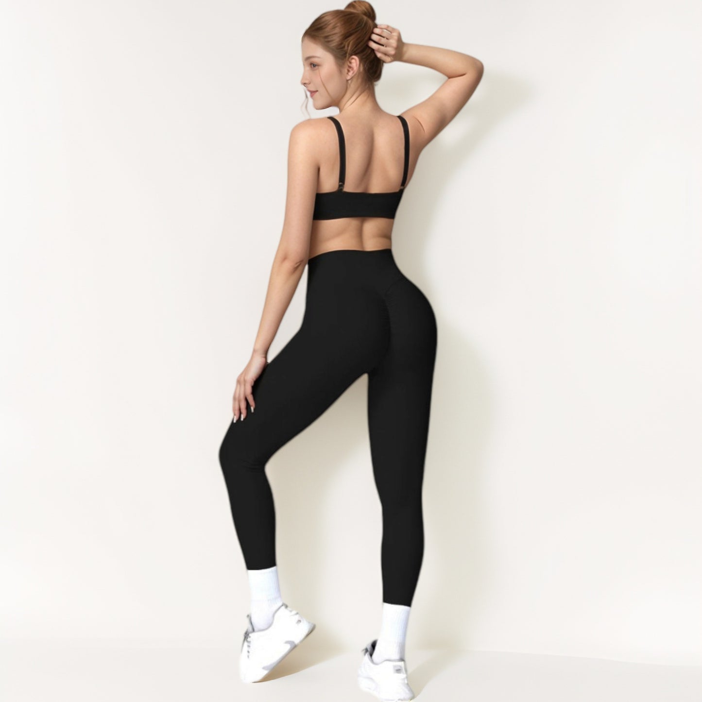 Anna-Kaci Active Women's Scoop Neck Sports Crop Top with Wide Shoulder Straps and Seamless Fit