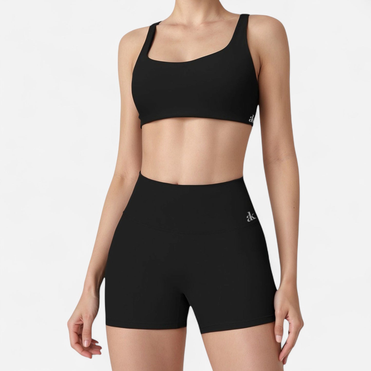 Anna-Kaci Active Women's Scoop Neck Sports Crop Top with Wide Shoulder Straps and Seamless Fit
