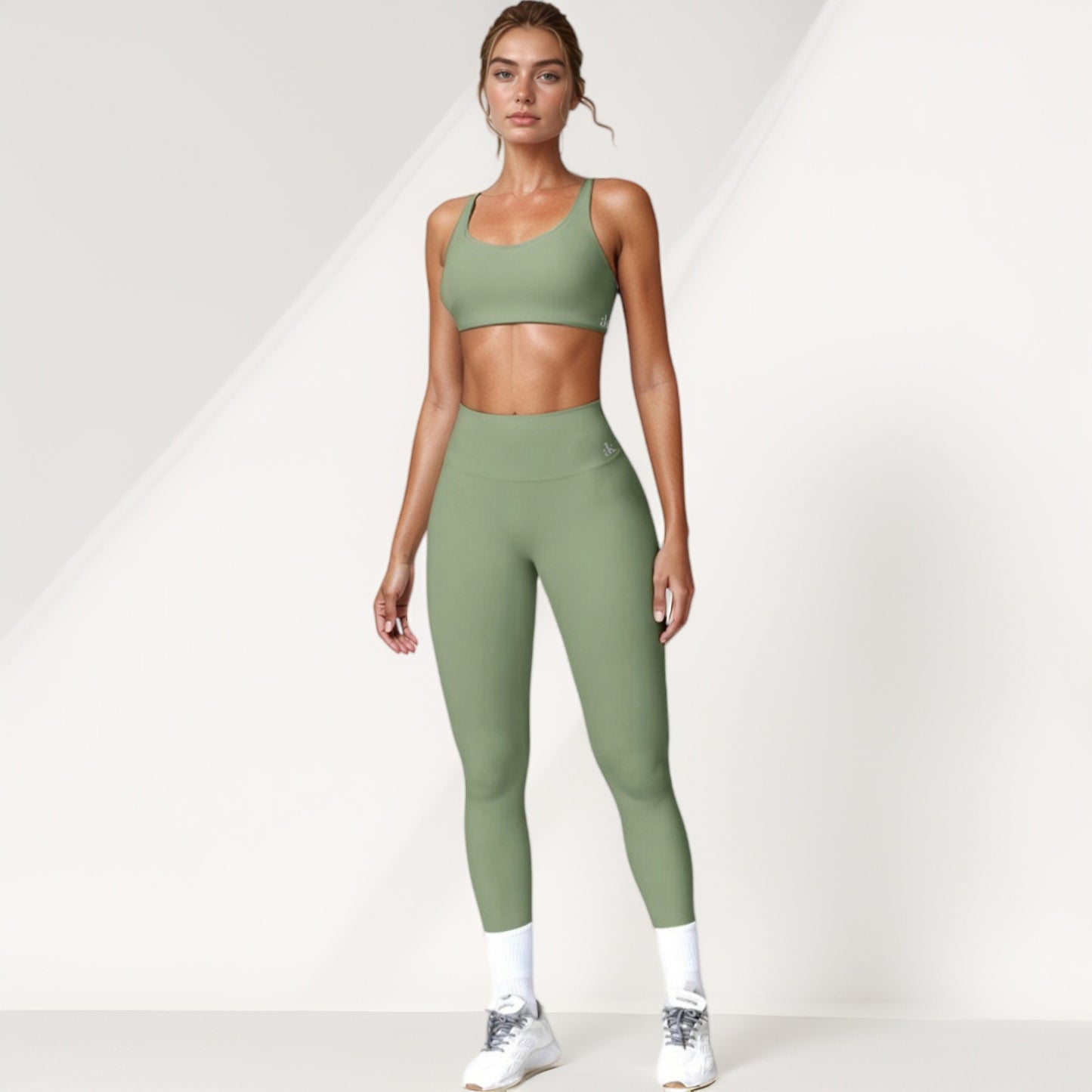 Anna-Kaci Active Women's Scoop Neck Sports Crop Top with Wide Shoulder Straps and Seamless Fit
