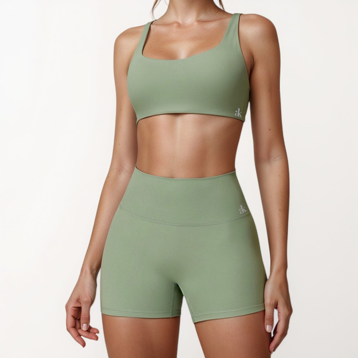 Anna-Kaci Active Women's Scoop Neck Sports Crop Top with Wide Shoulder Straps and Seamless Fit