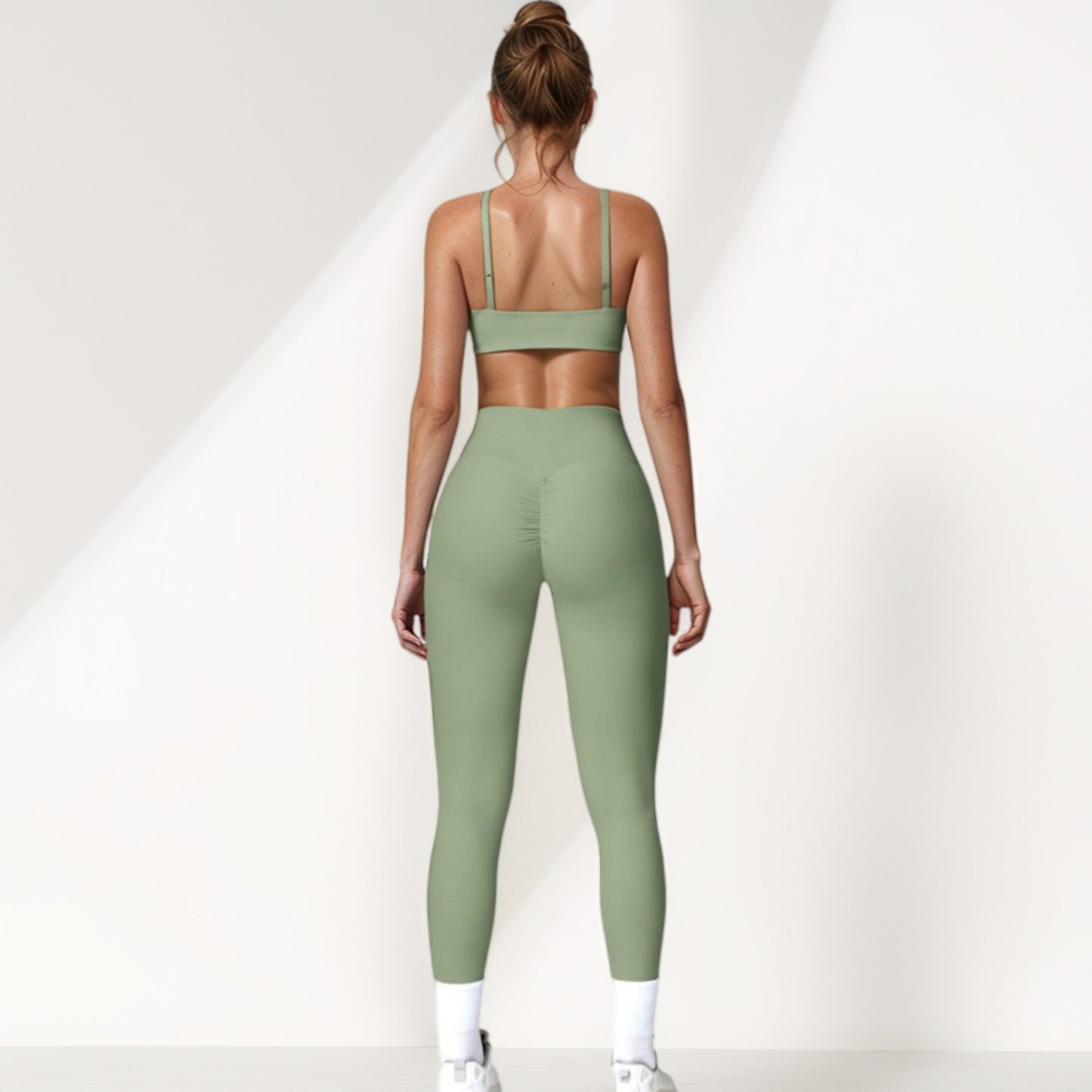 Anna-Kaci Active Women's Scoop Neck Sports Crop Top with Wide Shoulder Straps and Seamless Fit