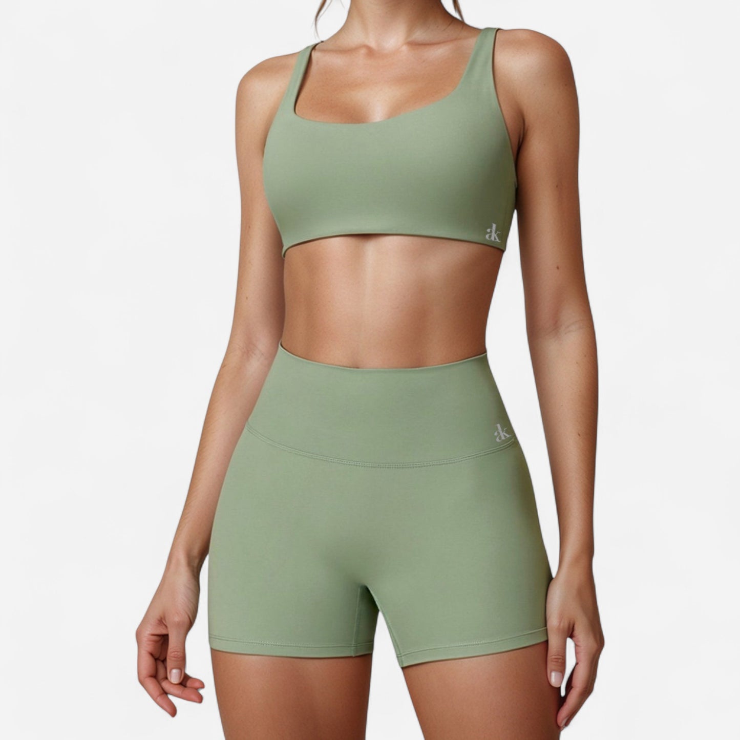 Anna-Kaci Active Women's Scoop Neck Sports Crop Top with Wide Shoulder Straps and Seamless Fit