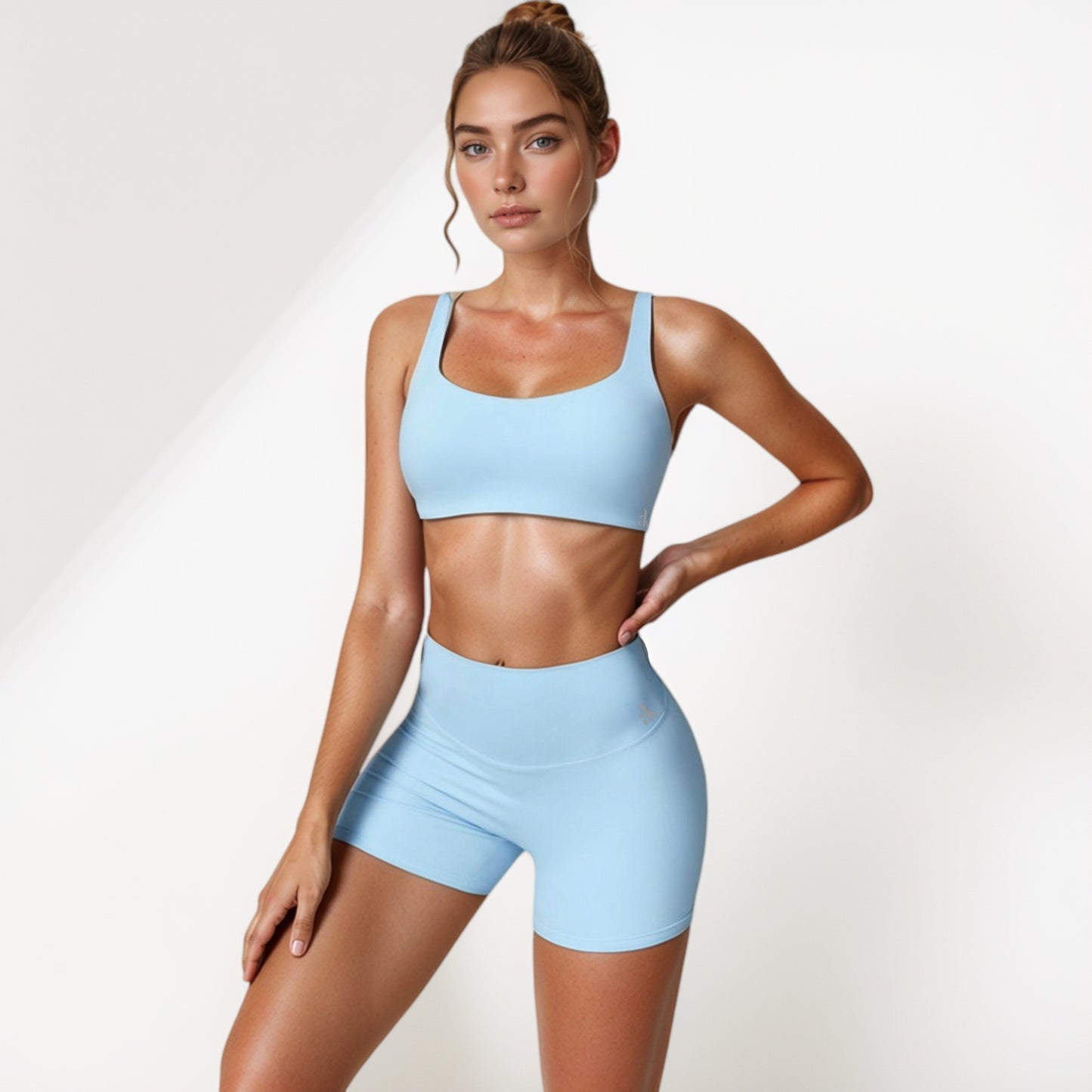 Anna-Kaci Active Women's Scoop Neck Sports Crop Top with Wide Shoulder Straps and Seamless Fit
