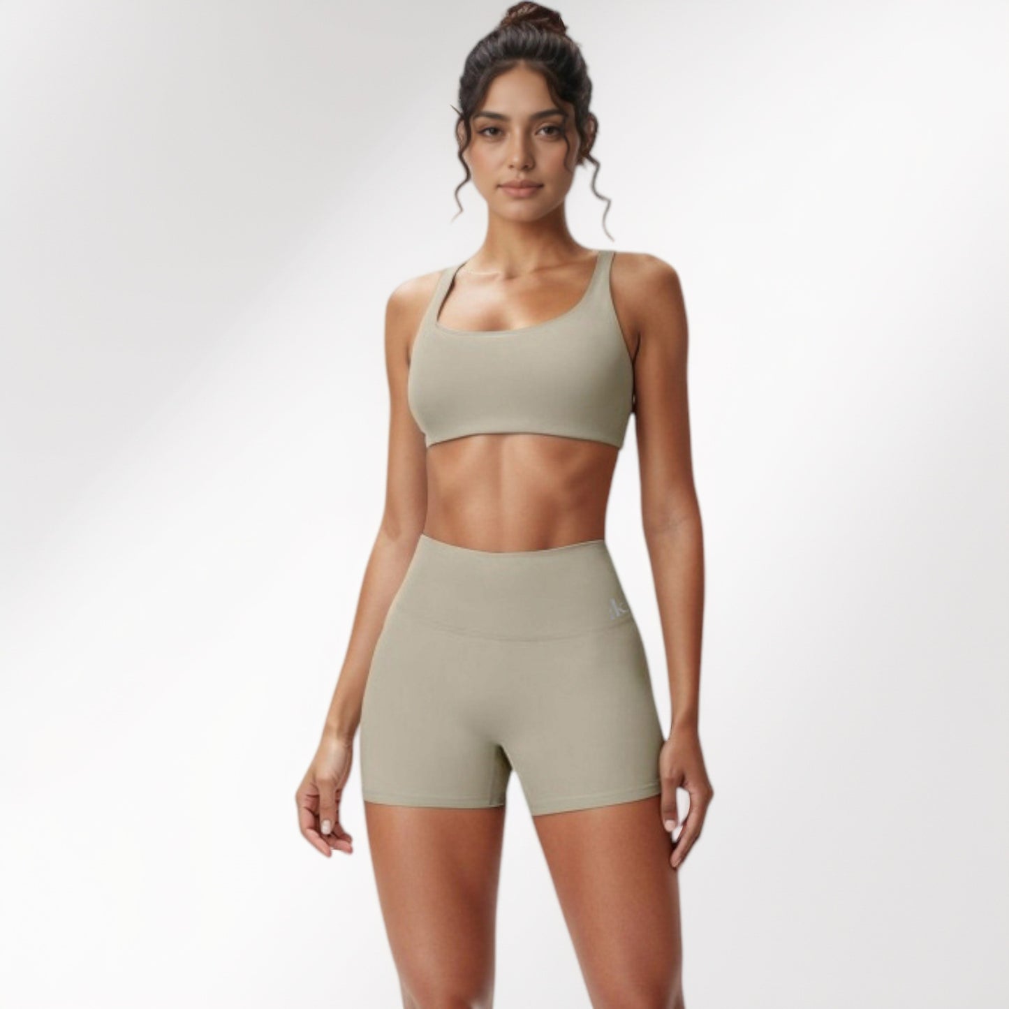 Anna-Kaci Active Women's Scoop Neck Sports Crop Top with Wide Shoulder Straps and Seamless Fit