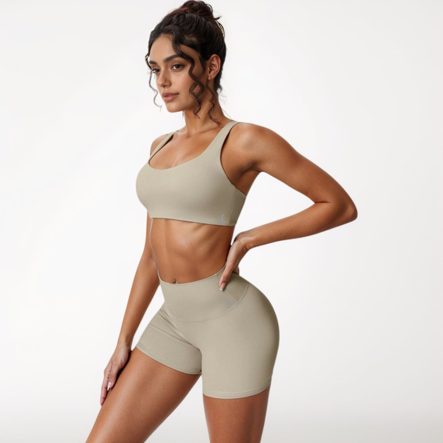 Anna-Kaci Active Women's Scoop Neck Sports Crop Top with Wide Shoulder Straps and Seamless Fit
