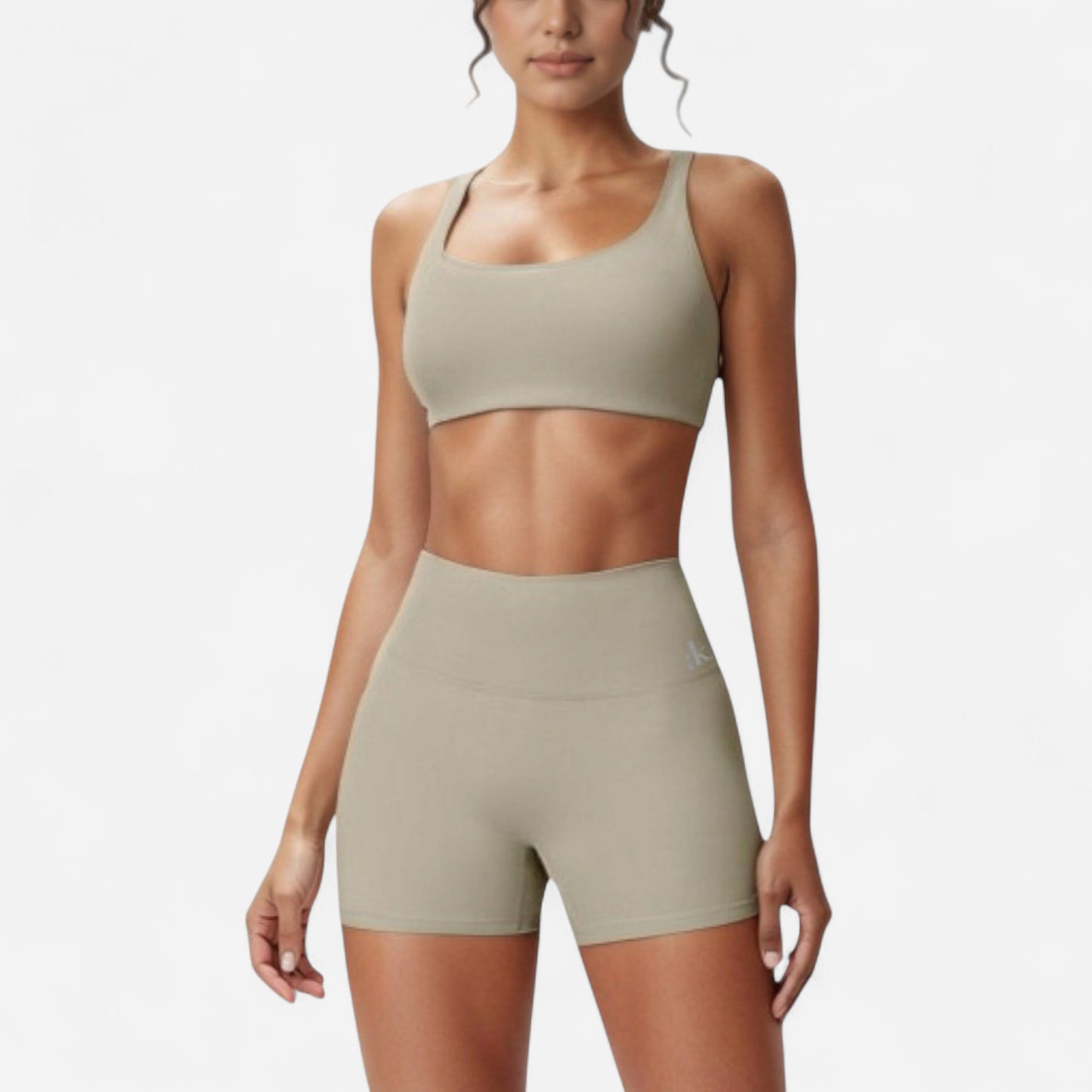 Anna-Kaci Active Women's Scoop Neck Sports Crop Top with Wide Shoulder Straps and Seamless Fit