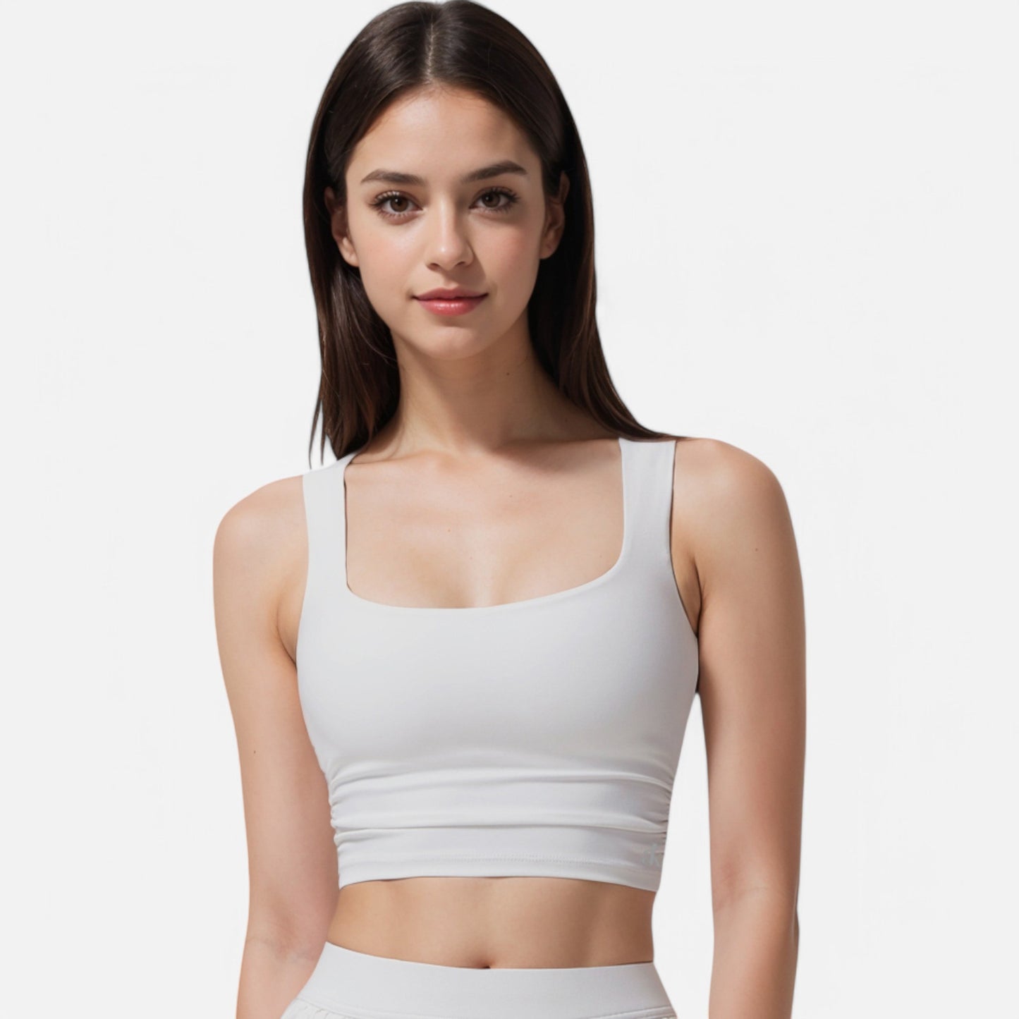 Anna-Kaci Women's Square Neck Cropped Tank Top with Wide Straps
