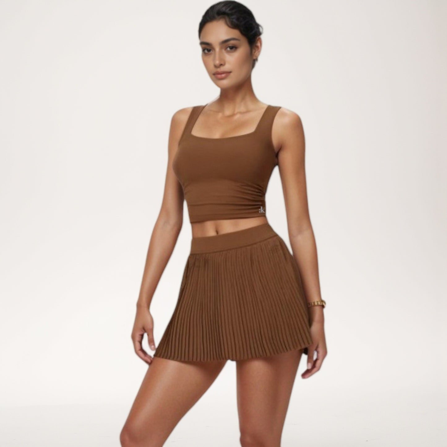 Anna-Kaci Active Women's High Waist Pleated Skirt with Built-In Shorts and Stretch Waistband