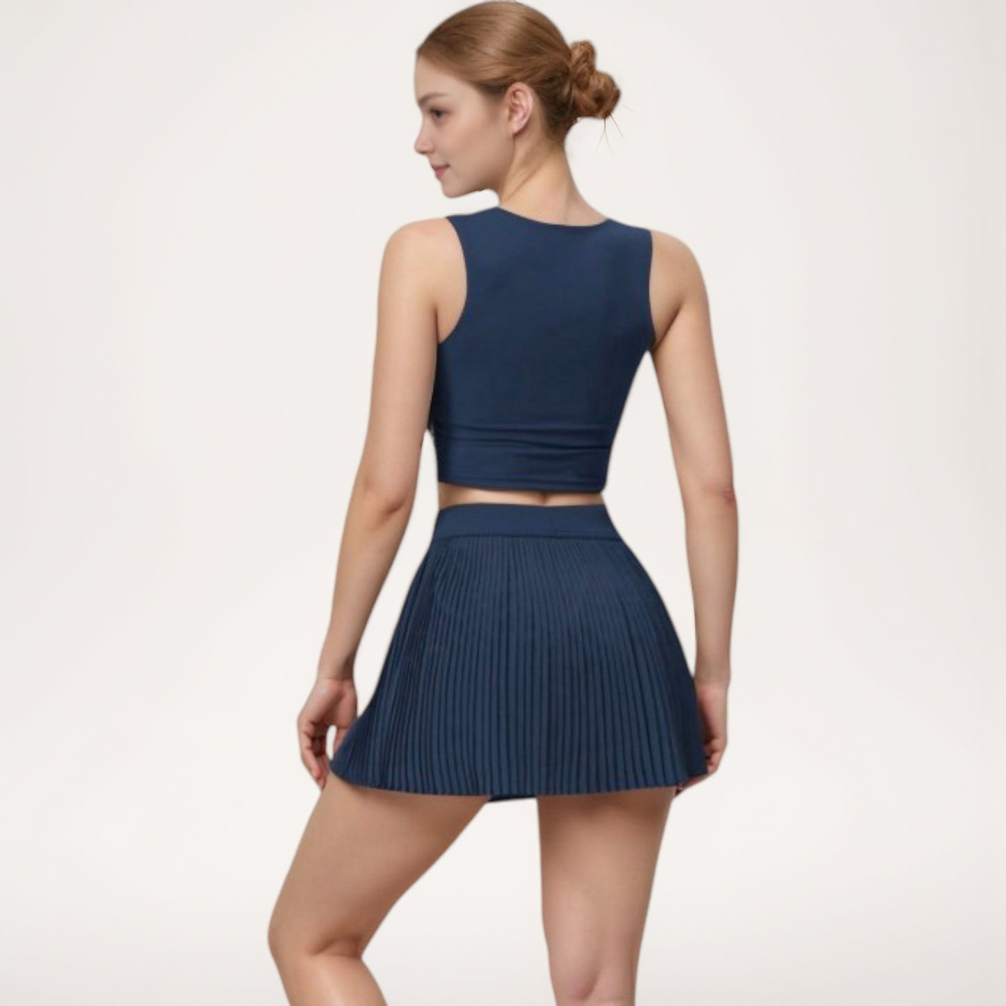 Anna-Kaci Active Women's High Waist Pleated Skirt with Built-In Shorts and Stretch Waistband