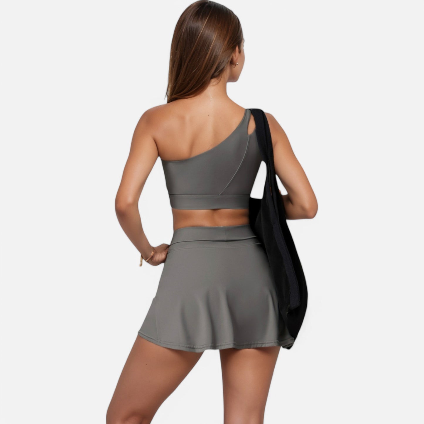 Anna-Kaci Women's High Waist Athletic Skort with Side Slit and Inner Shorts