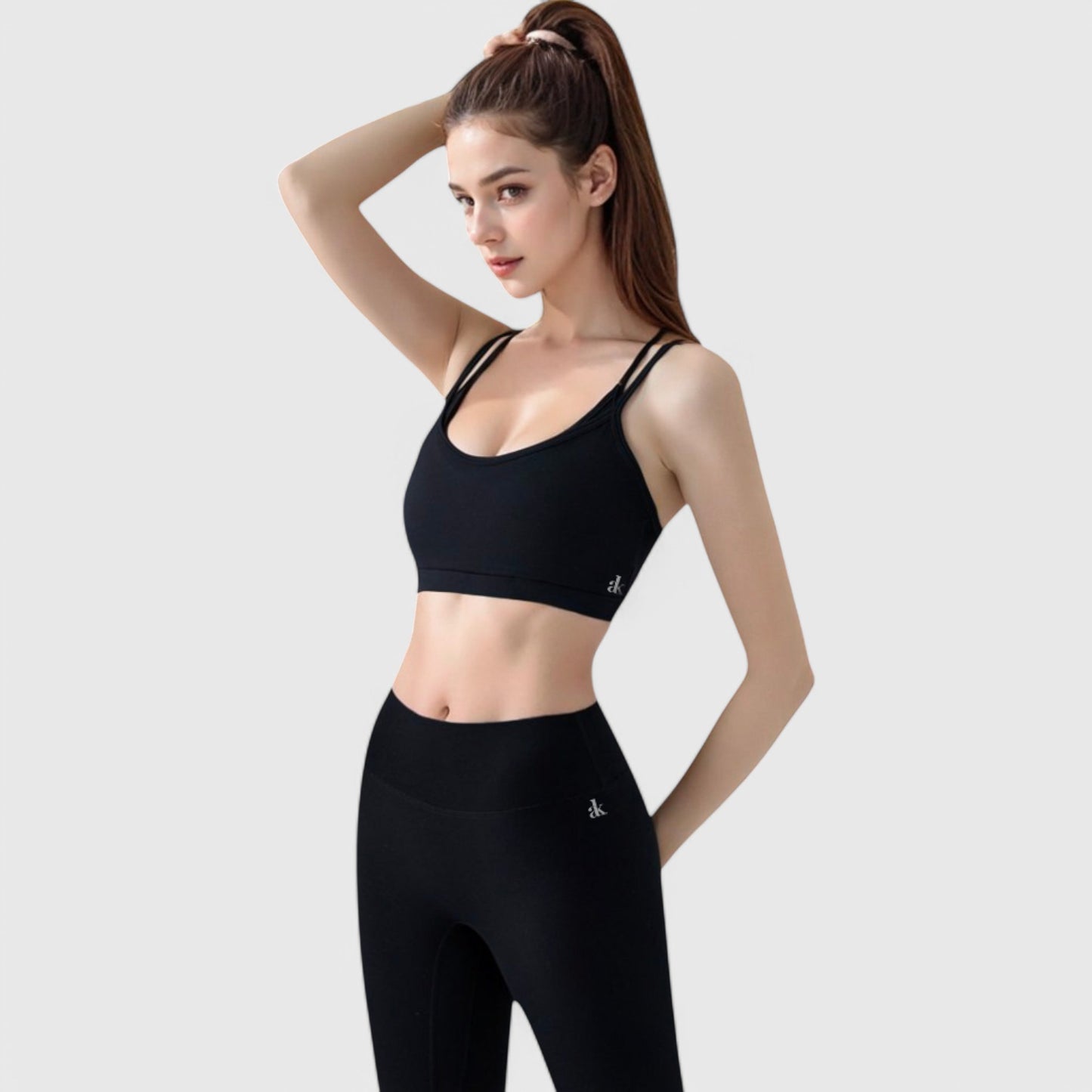 Anna-Kaci Active Women's Double Strap Scoop Neck Sports Bra
