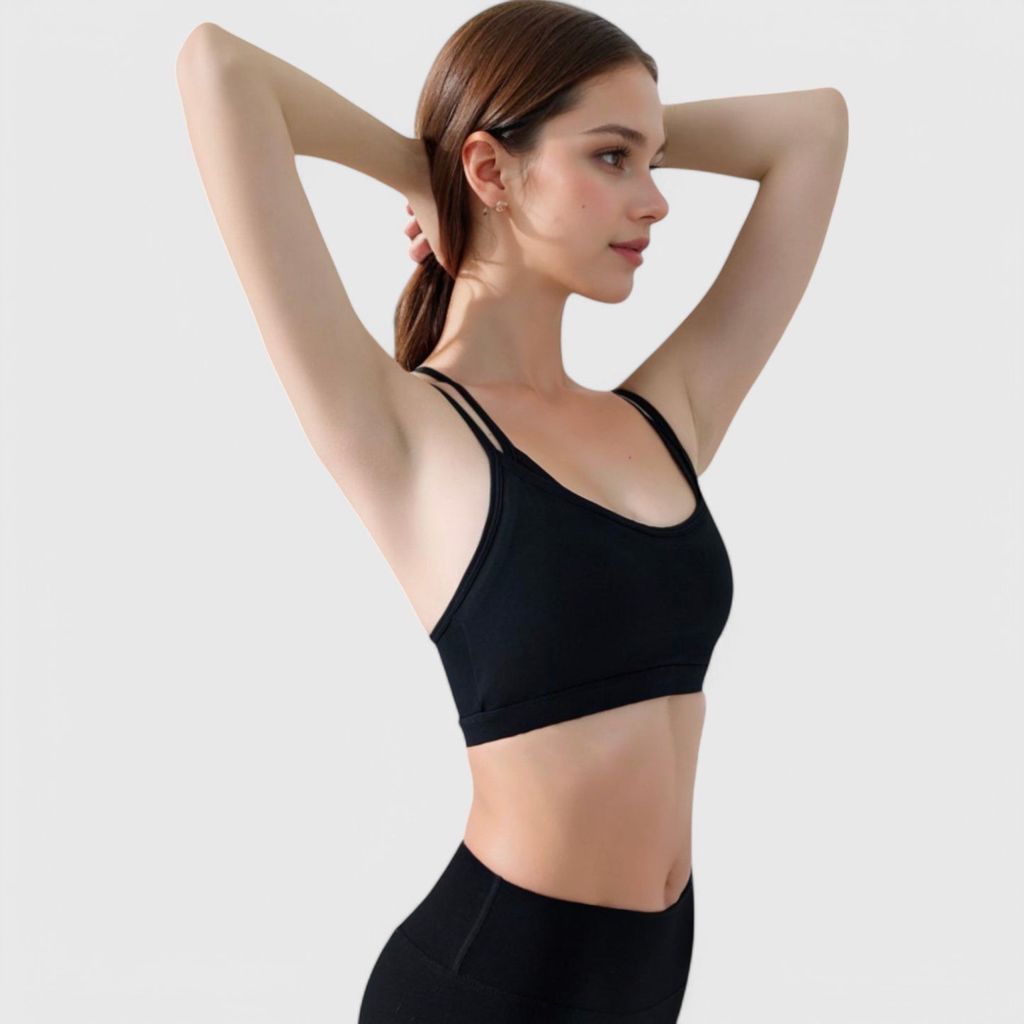 Anna-Kaci Active Women's Double Strap Scoop Neck Sports Bra