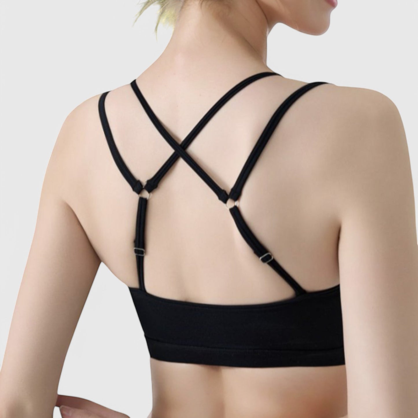 Anna-Kaci Active Women's Double Strap Scoop Neck Sports Bra