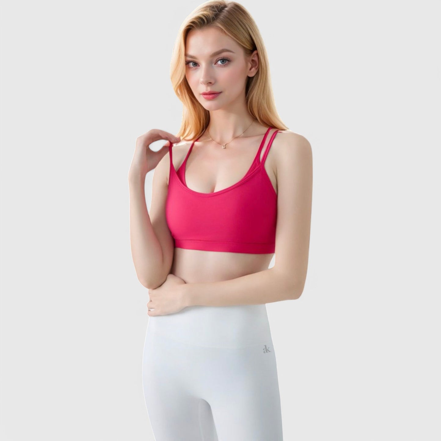 Anna-Kaci Active Women's Double Strap Scoop Neck Sports Bra