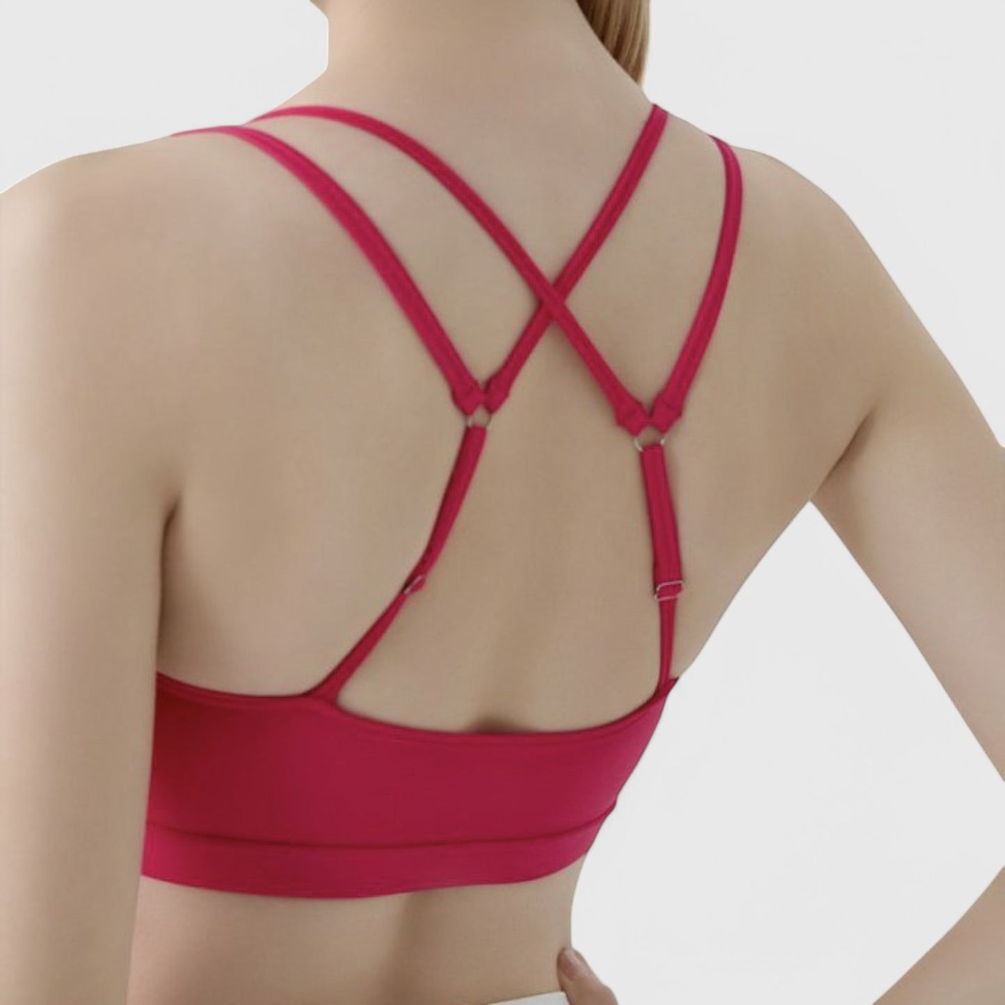 Anna-Kaci Active Women's Double Strap Scoop Neck Sports Bra