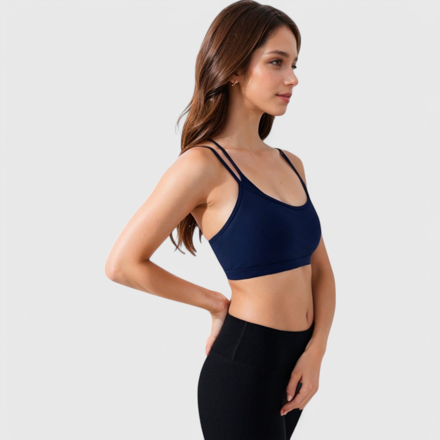 Anna-Kaci Active Women's Double Strap Scoop Neck Sports Bra