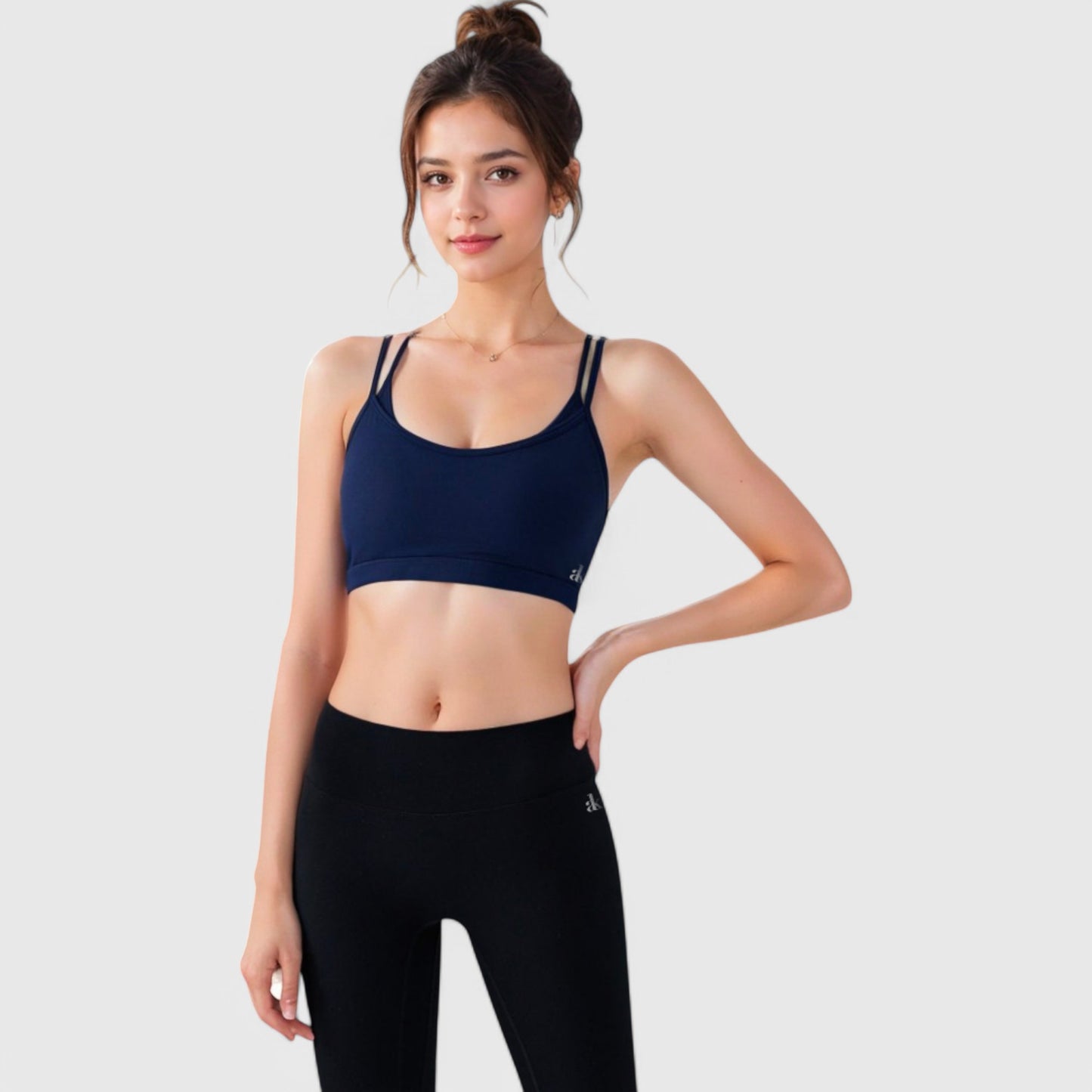 Anna-Kaci Active Women's Double Strap Scoop Neck Sports Bra