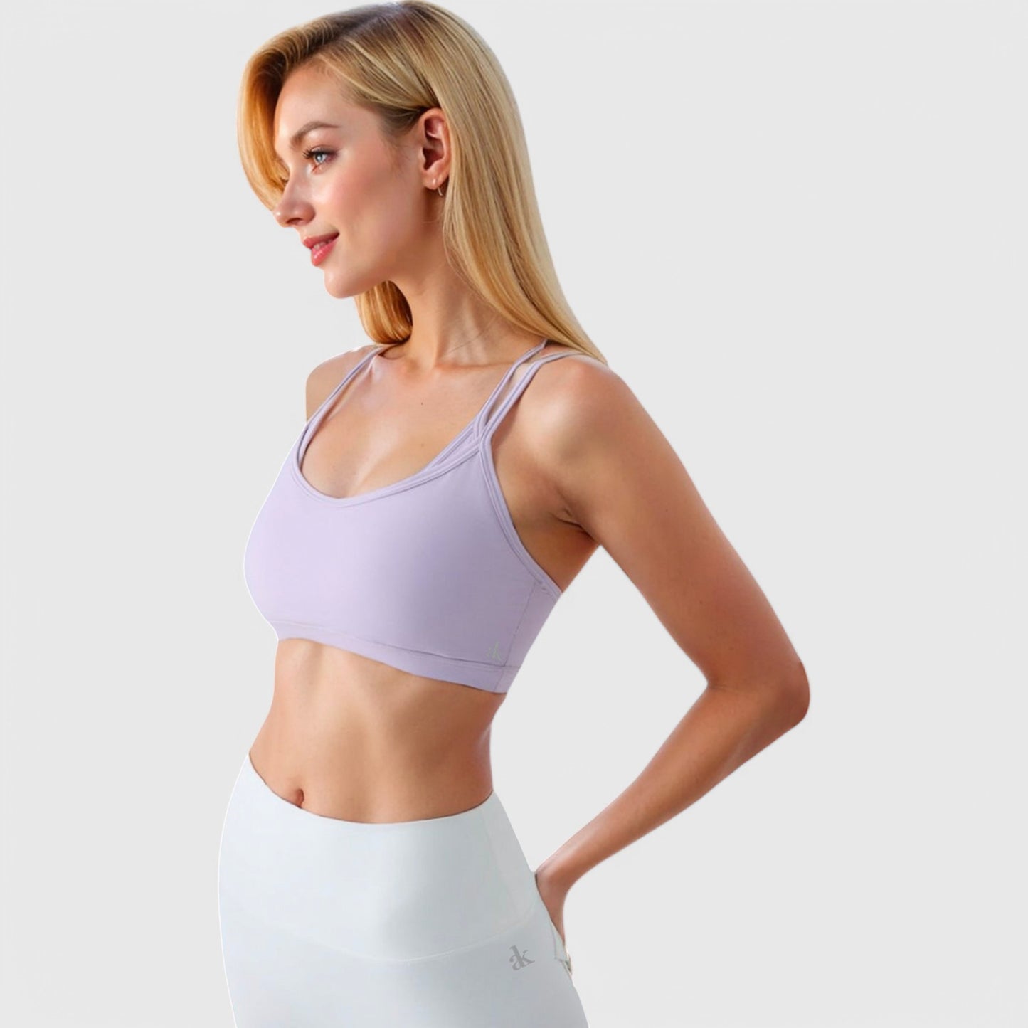 Anna-Kaci Active Women's Double Strap Scoop Neck Sports Bra