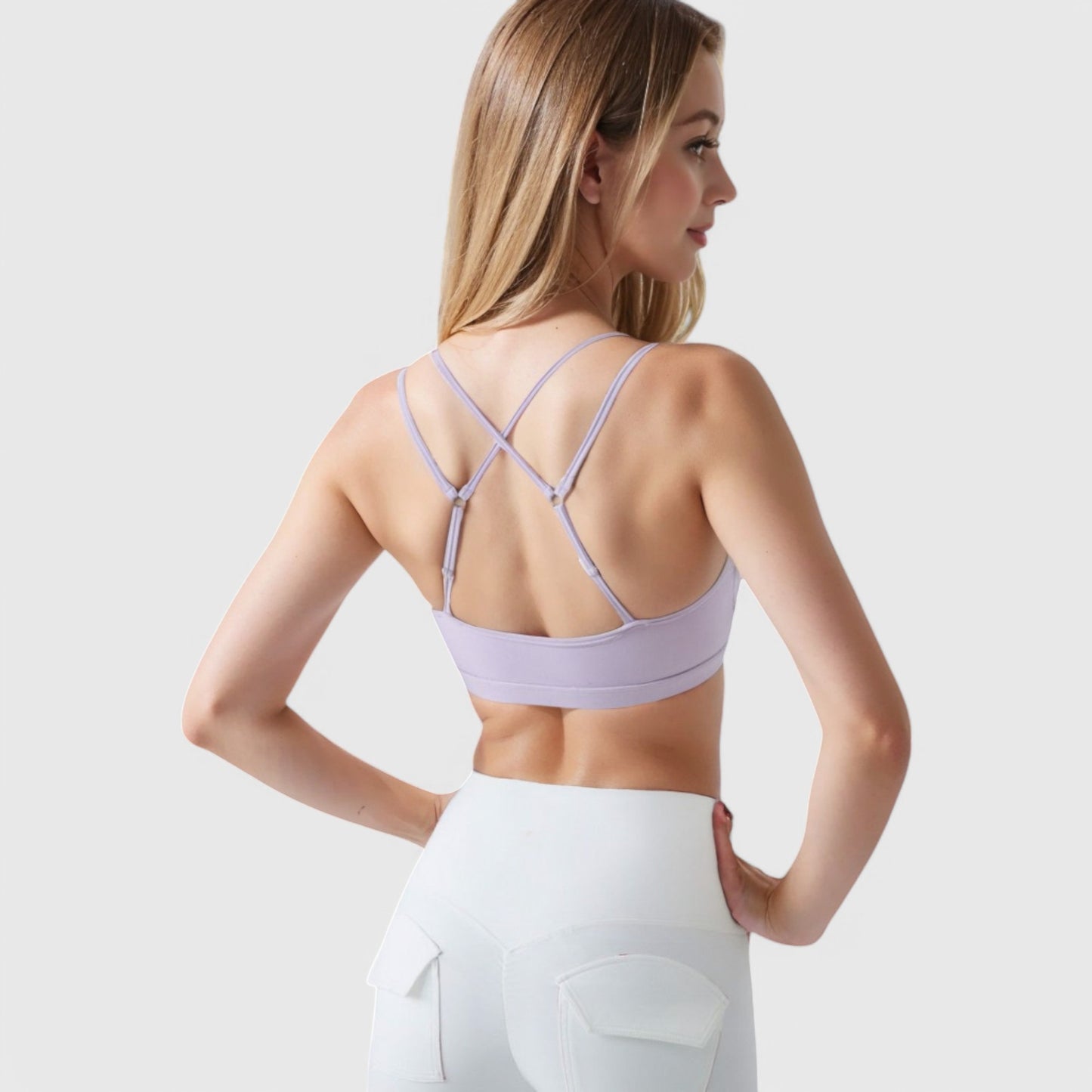 Anna-Kaci Active Women's Double Strap Scoop Neck Sports Bra