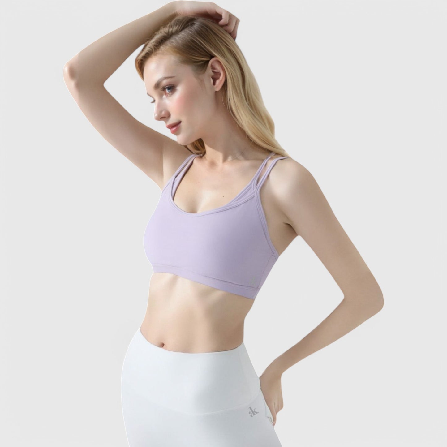 Anna-Kaci Active Women's Double Strap Scoop Neck Sports Bra