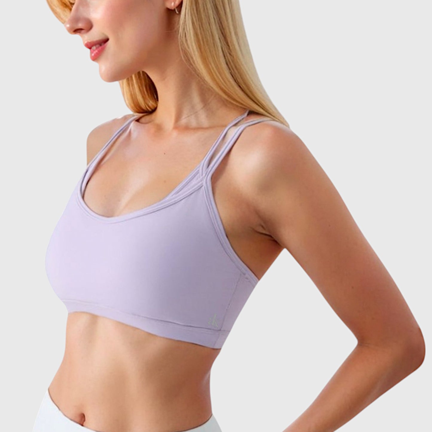 Anna-Kaci Active Women's Double Strap Scoop Neck Sports Bra