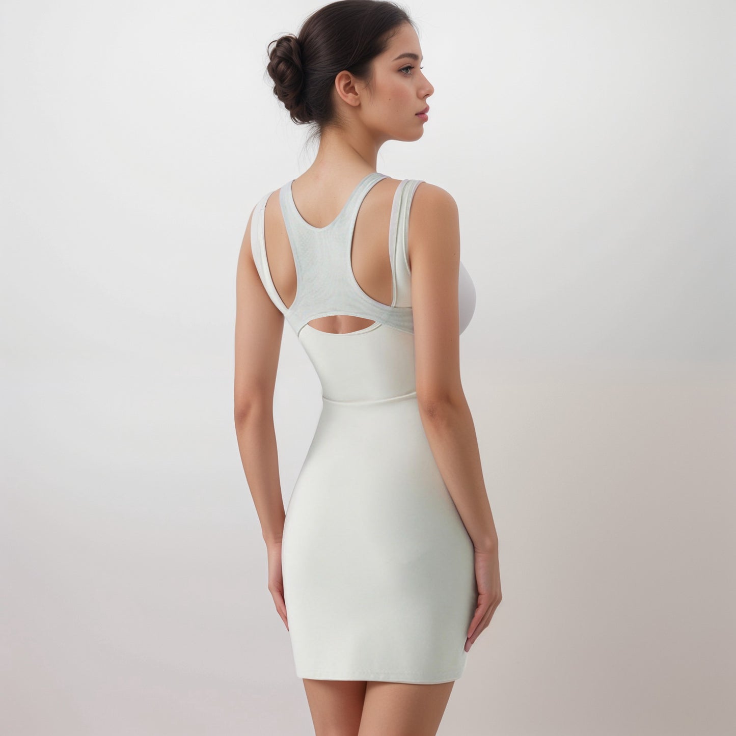 Anna-Kaci Active Women's Fitted Sleeveless Sports Dress with Built-In Bra and Bodycon Silhouette