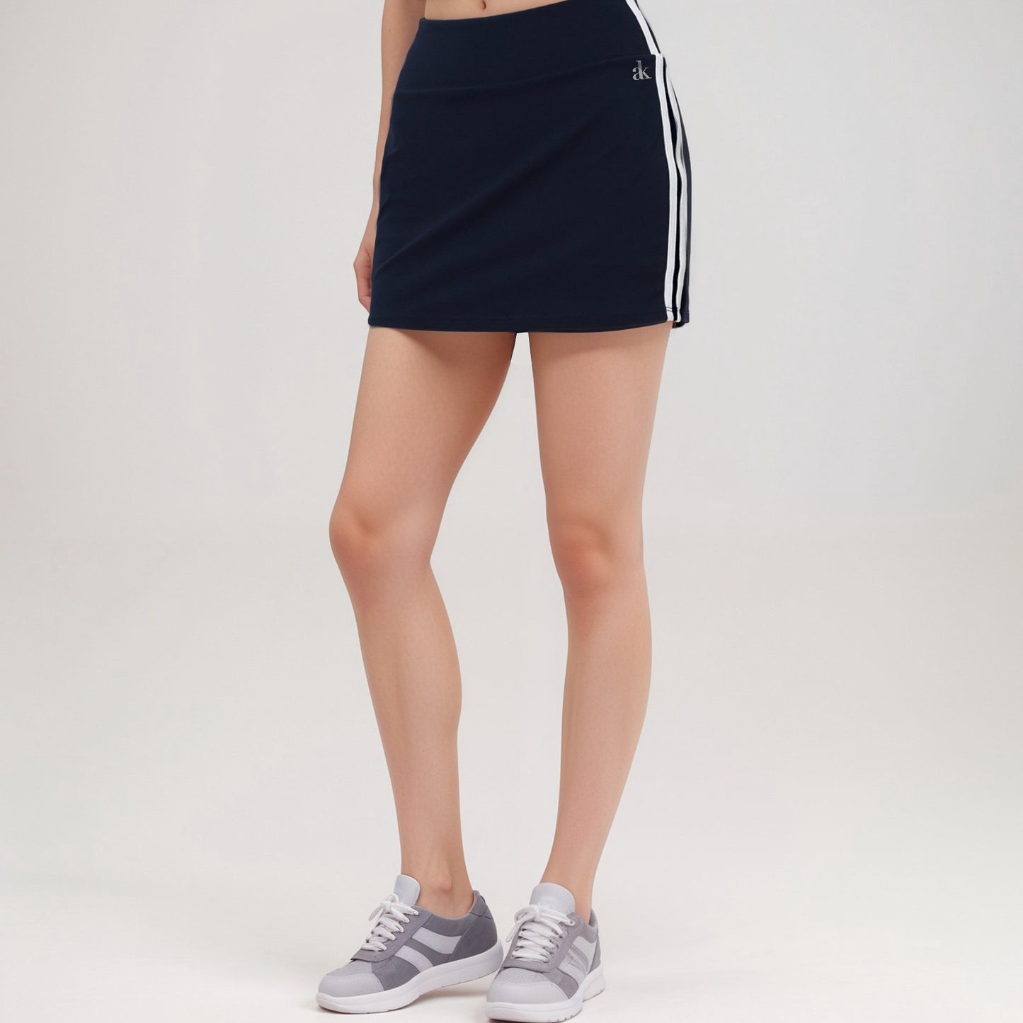 Anna-Kaci Active Women's Athletic Mini Skirt with Contrast Side Stripes and Built-In Shorts for Support