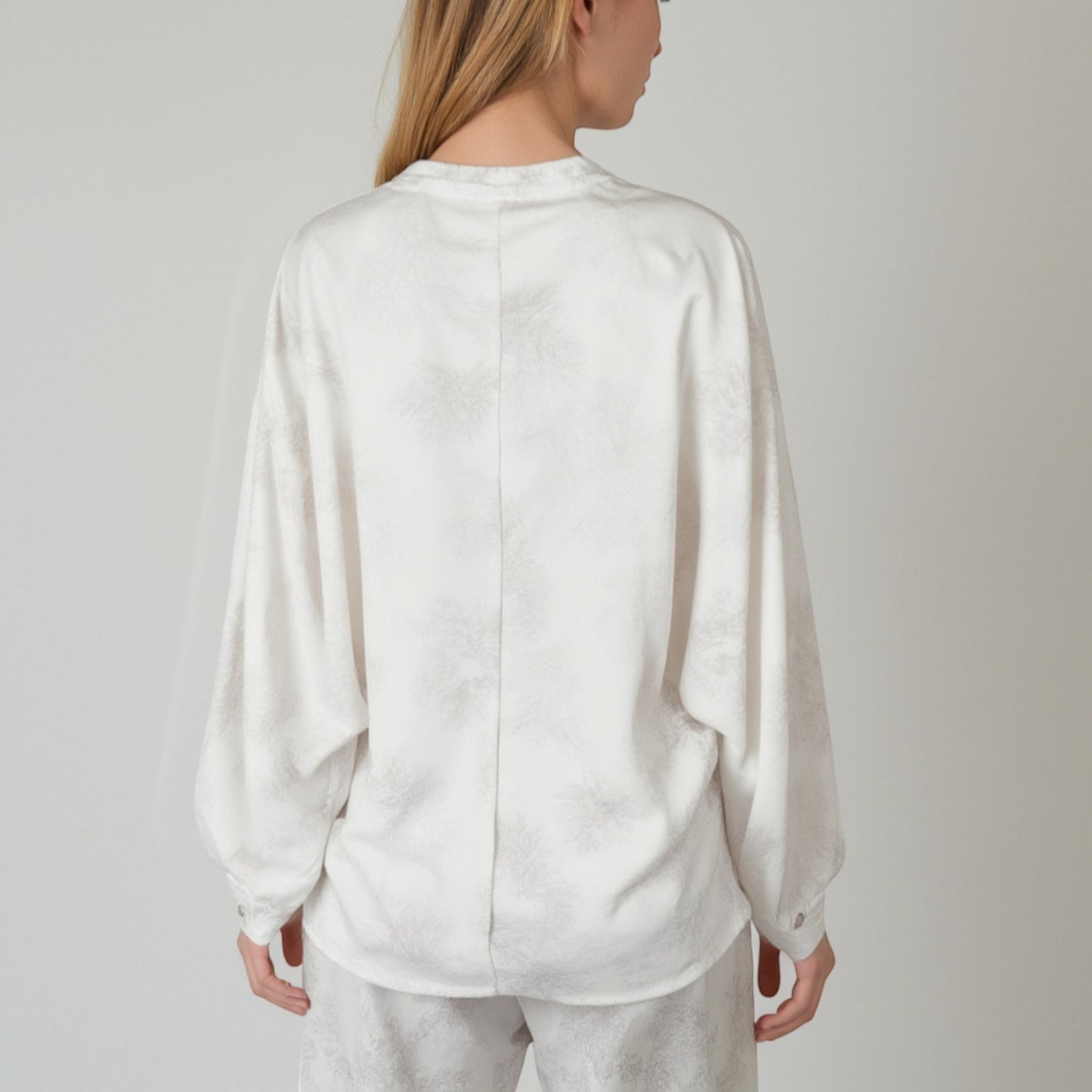 Anna-Kaci Lounge Women's Toile Print Button Up Pajama Set with Long Sleeve Top and Elastic Waist Drawstring Pants