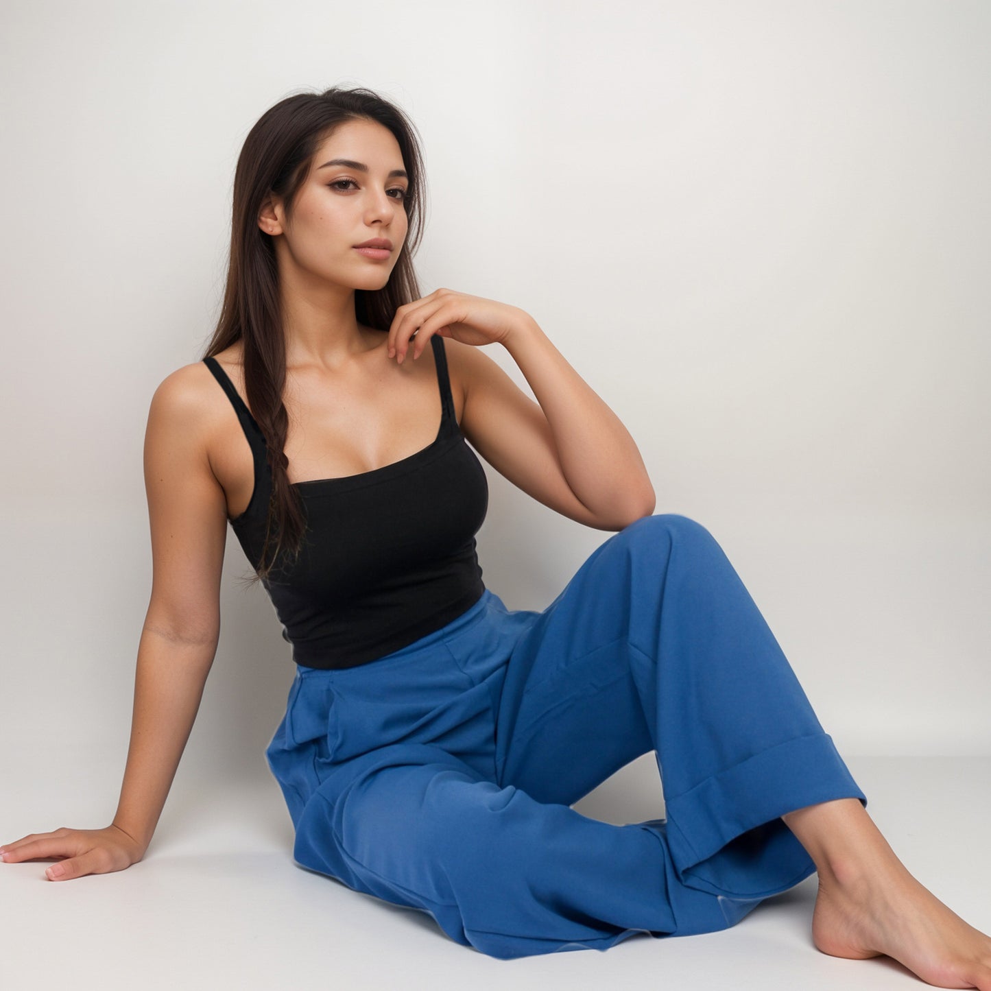 Anna-Kaci Women's Vertical Red Stripe Wide Leg Pants with High Rise Waistband Relaxed Fit and Full-Length Flowing Silhouette