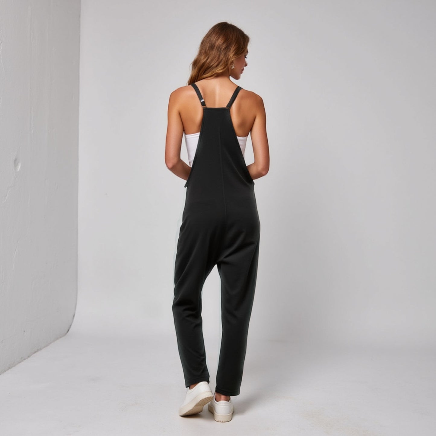Anna-Kaci Women's Loose Fit Overalls with Adjustable Straps and Side Pockets
