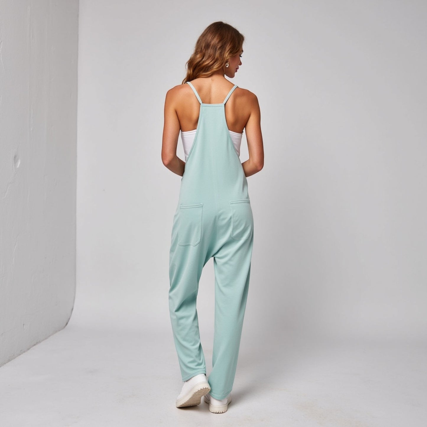 Anna-Kaci Women's Loose Fit Overalls with Adjustable Straps and Side Pockets