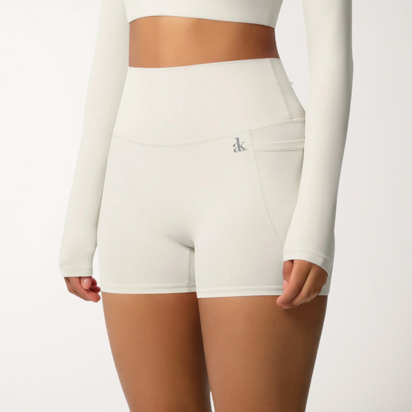 Anna-Kaci Women's High Waist Active Shorts with Stretch Compression Fit Seamless Construction and Side Pocket Detail