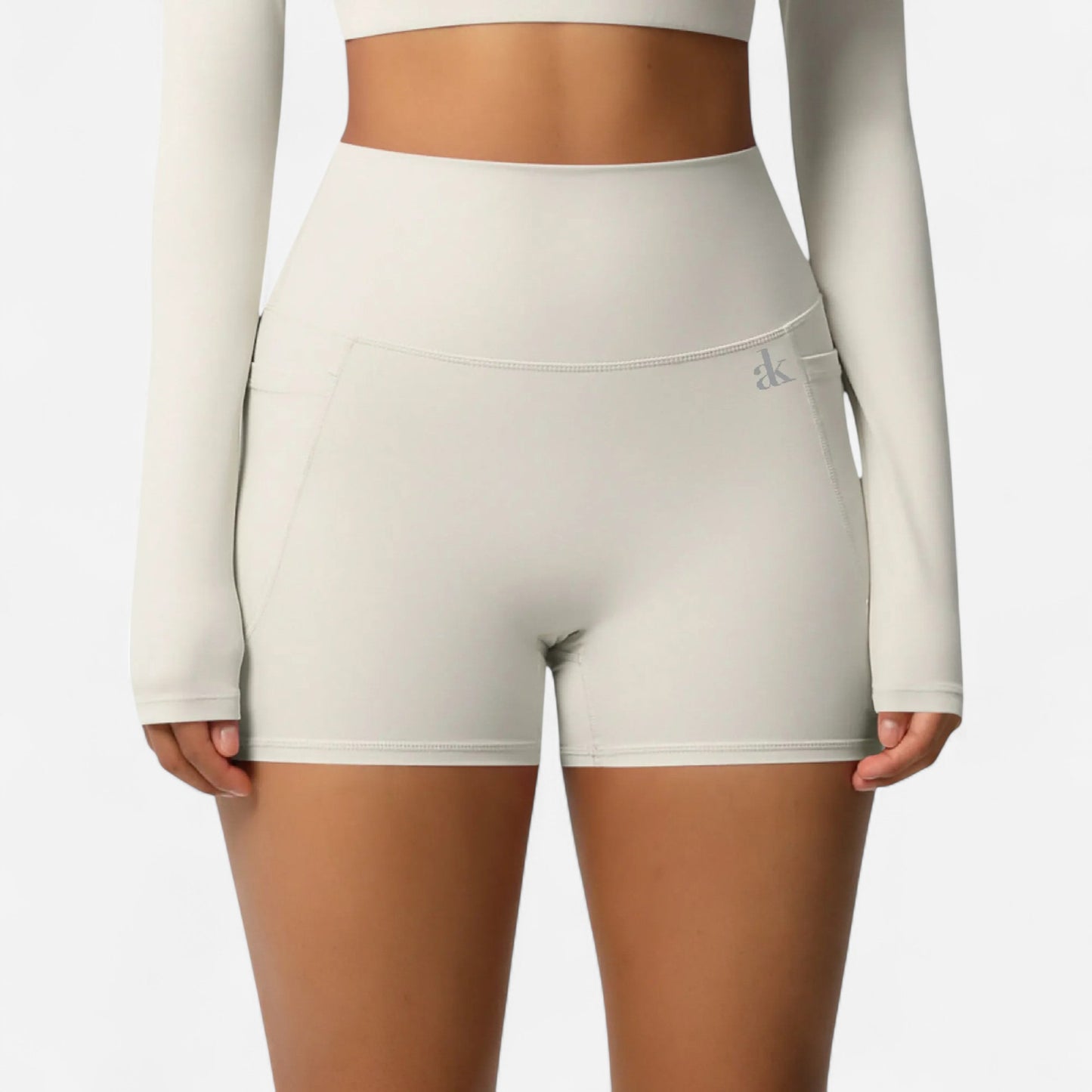 Anna-Kaci Women's High Waist Active Shorts with Stretch Compression Fit Seamless Construction and Side Pocket Detail