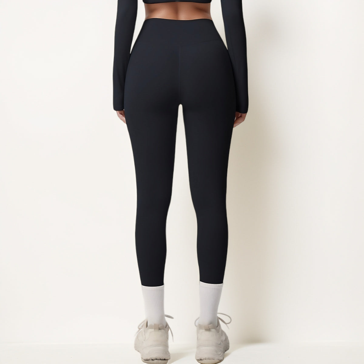 Anna-Kaci Women's High Waist Seamless Full-Length Leggings with Compression Fit Stretch Fabric and Minimal Logo Detail