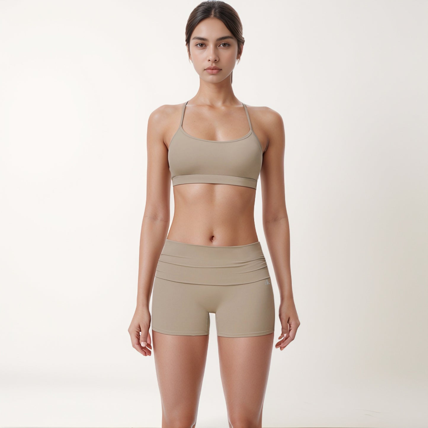 Anna-Kaci Women's Strappy Active Sports Bra with Scoop Neckline Thin Back Straps and Stretch Compression Fabric for Light Support