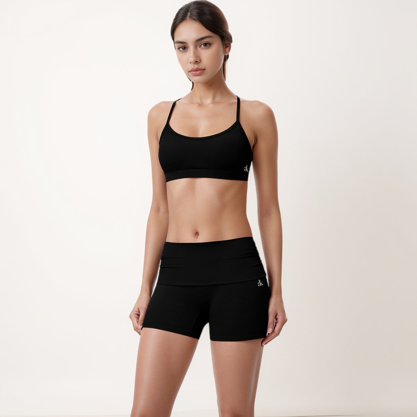 Anna-Kaci Women's Strappy Active Sports Bra with Scoop Neckline Thin Back Straps and Stretch Compression Fabric for Light Support