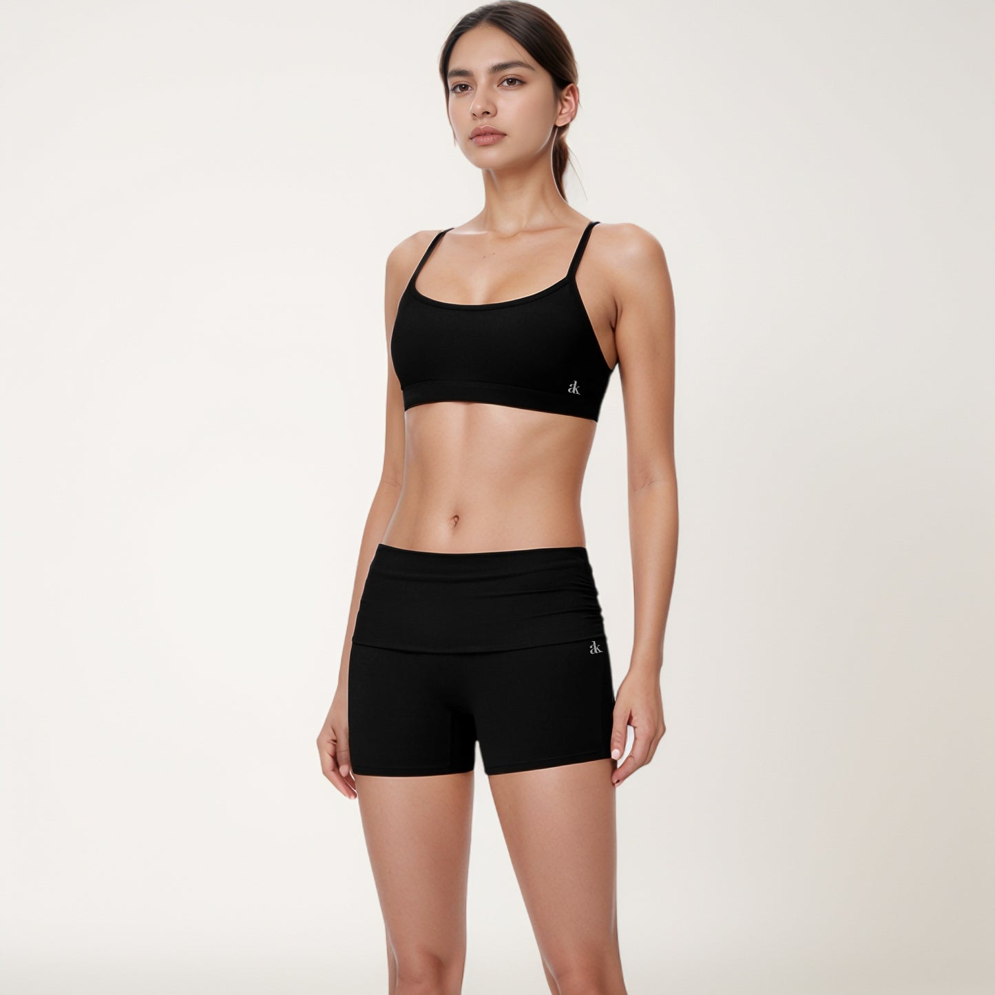 Anna-Kaci Women's Strappy Active Sports Bra with Scoop Neckline Thin Back Straps and Stretch Compression Fabric for Light Support