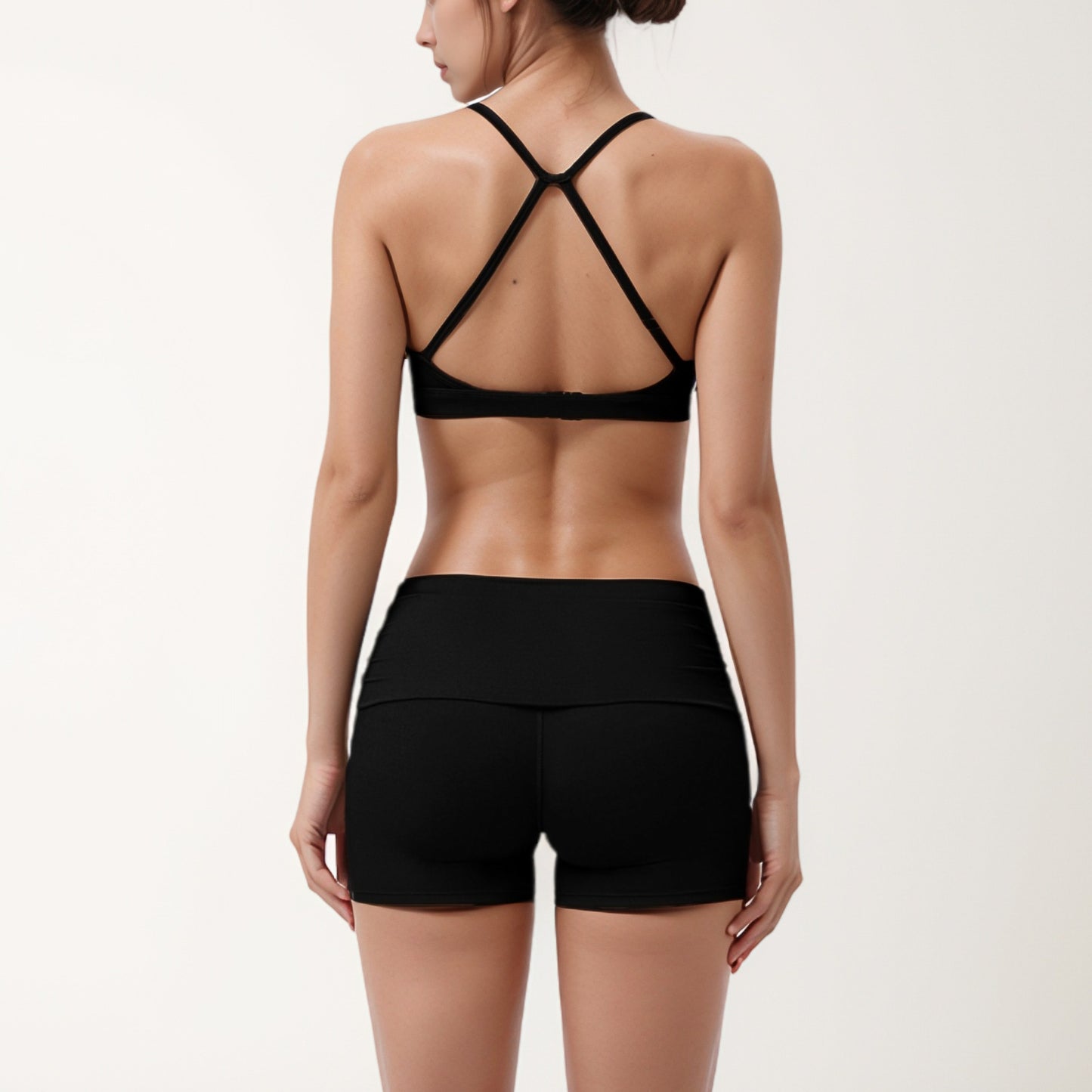 Anna-Kaci Women's Strappy Active Sports Bra with Scoop Neckline Thin Back Straps and Stretch Compression Fabric for Light Support