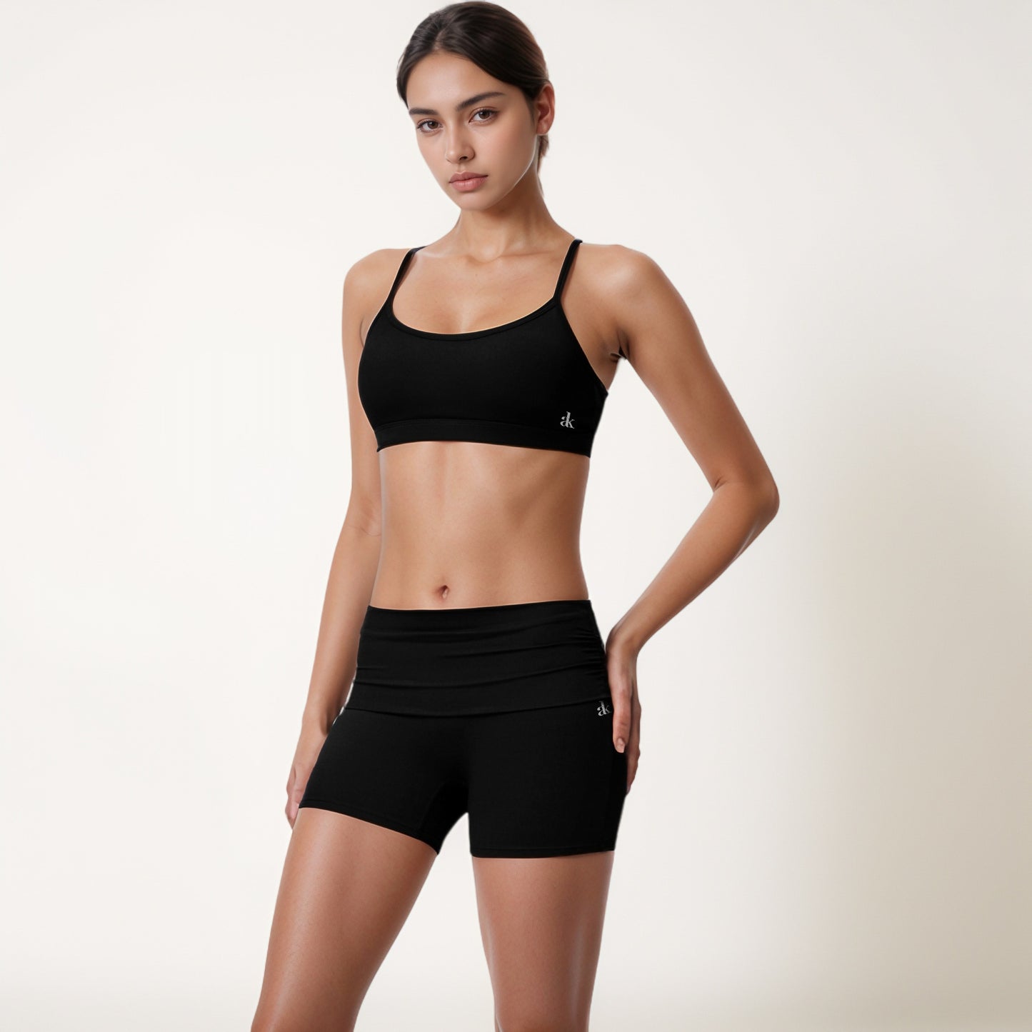 Anna-Kaci Women's Strappy Active Sports Bra with Scoop Neckline Thin Back Straps and Stretch Compression Fabric for Light Support