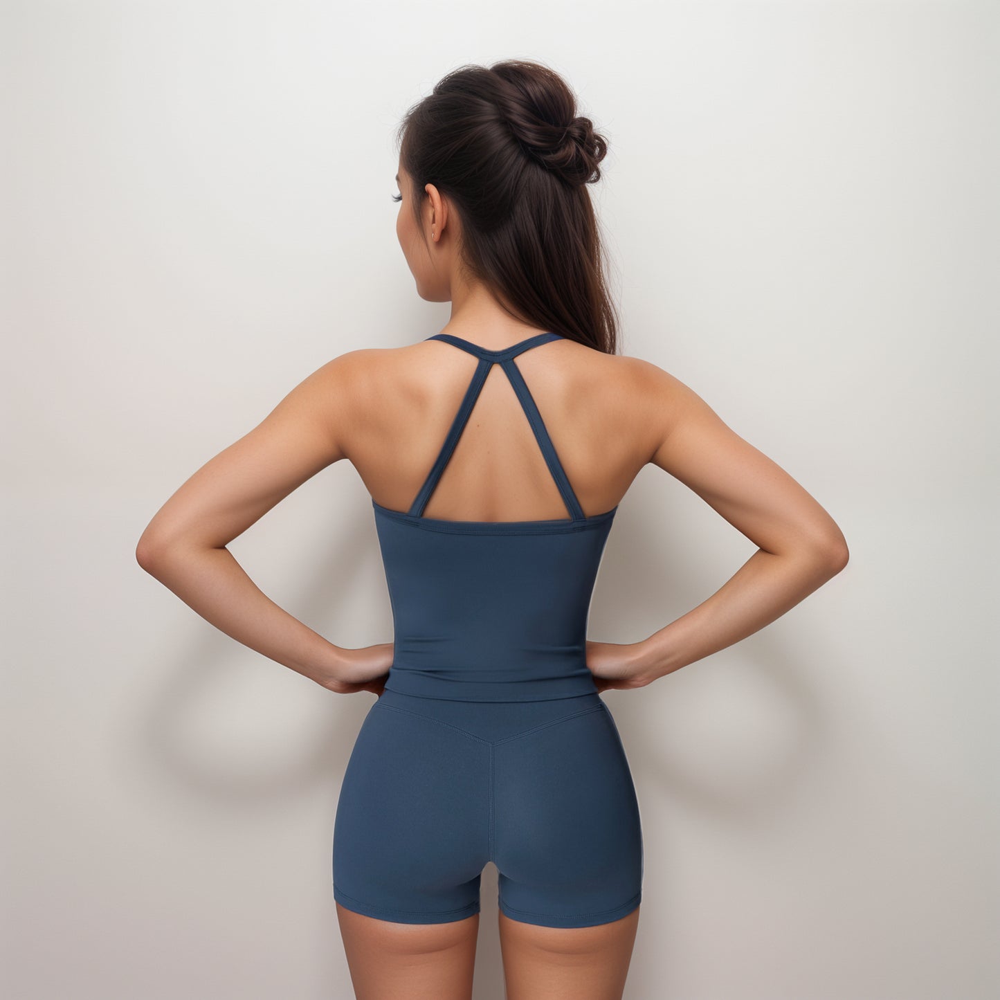 Anna-Kaci Active Women's Square Neck Cami Sports Tank Top with Double Shoulder Straps and Stretch Fitted Design