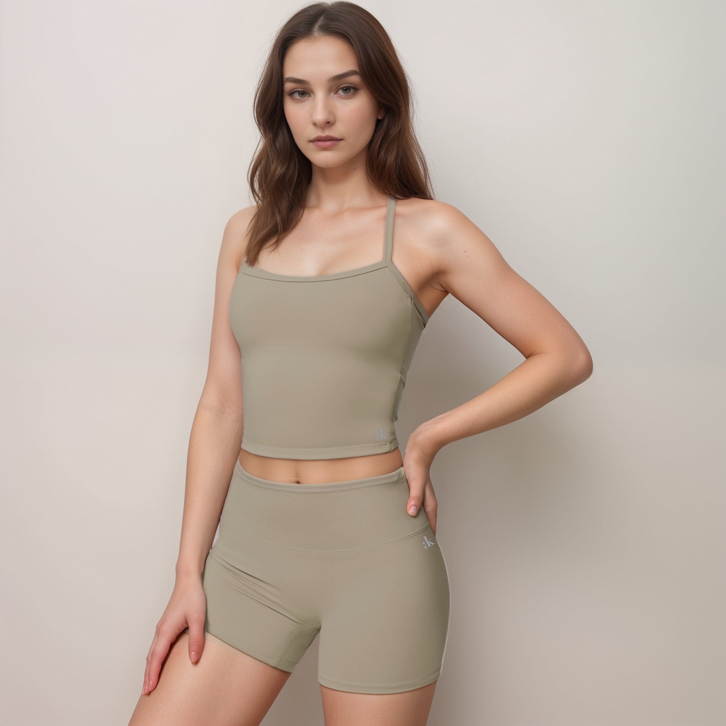 Anna-Kaci Active Women's Square Neck Cami Sports Tank Top with Double Shoulder Straps and Stretch Fitted Design