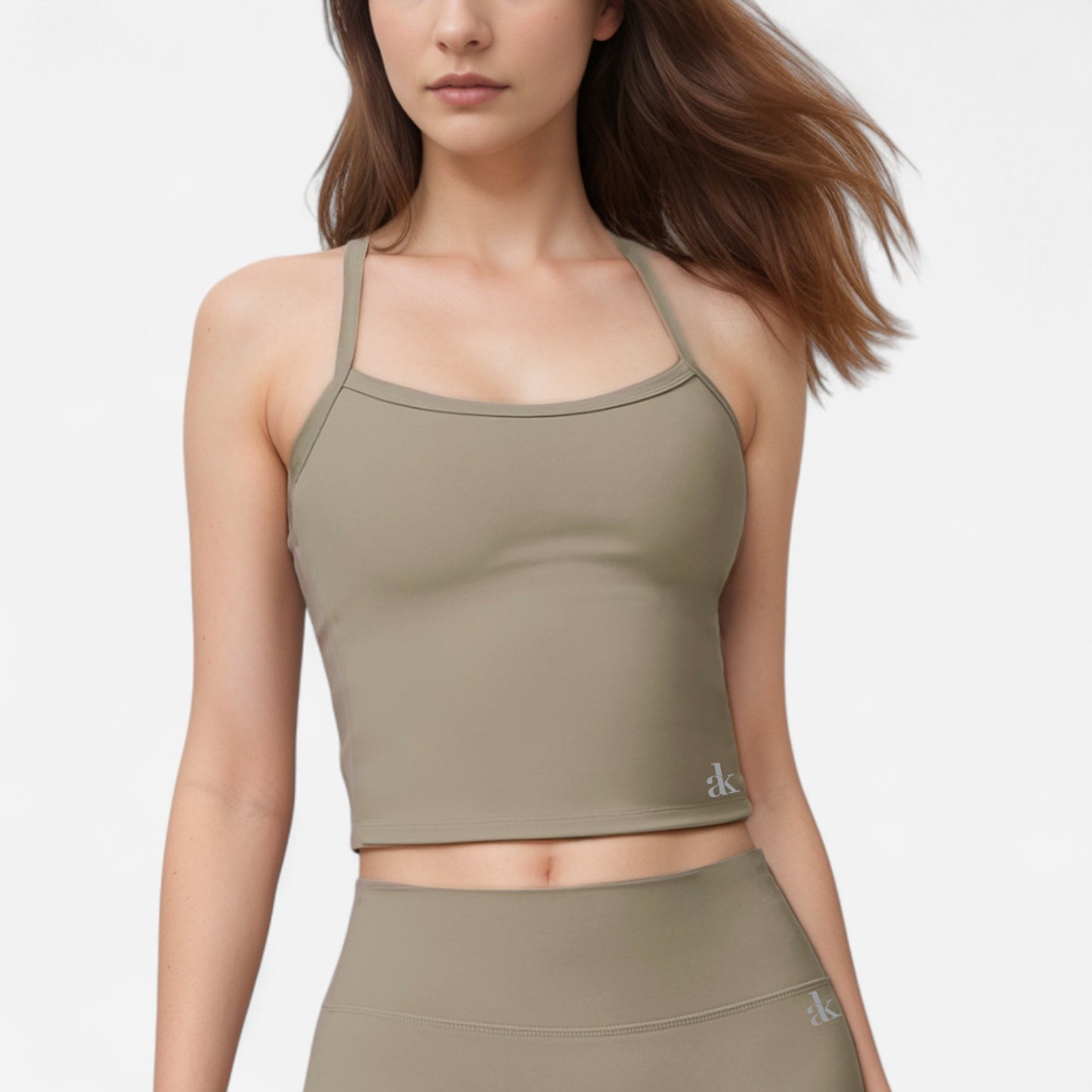 Anna-Kaci Active Women's Square Neck Cami Sports Tank Top with Double Shoulder Straps and Stretch Fitted Design