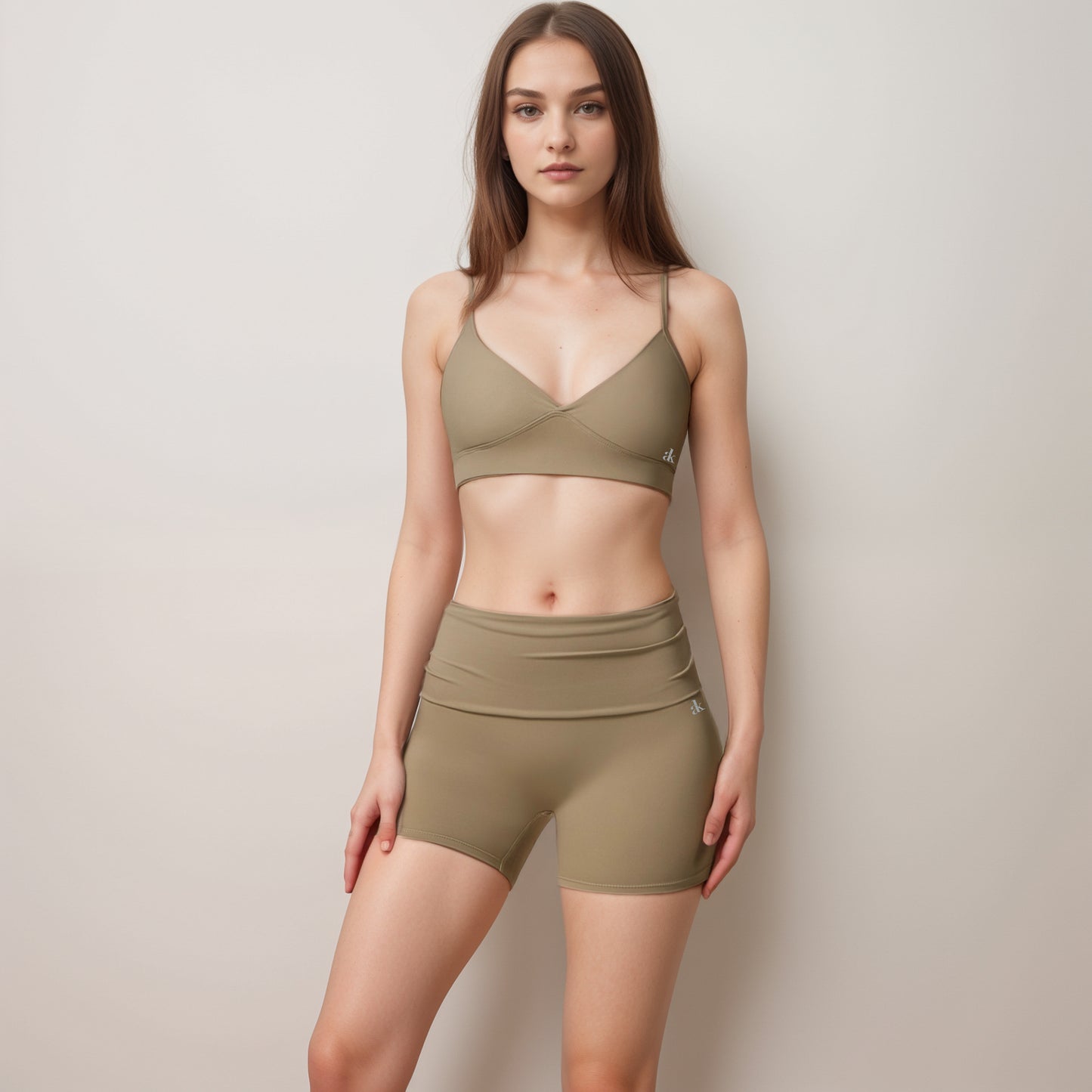 Anna-Kaci Active Women's V-Neck Bralette Sports Bra with Thin Adjustable Straps and Seam Detail for Light Support