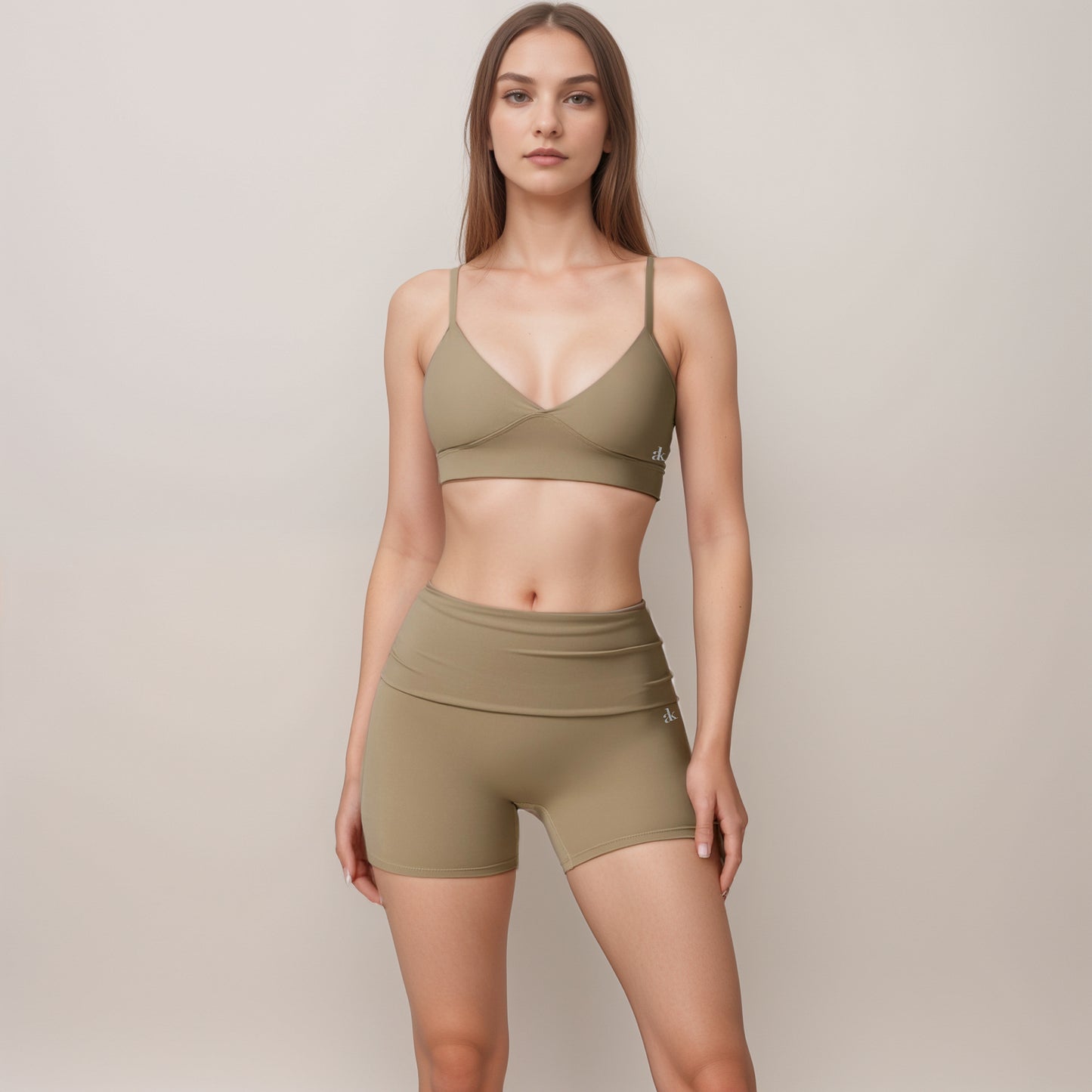 Anna-Kaci Active Women's V-Neck Bralette Sports Bra with Thin Adjustable Straps and Seam Detail for Light Support