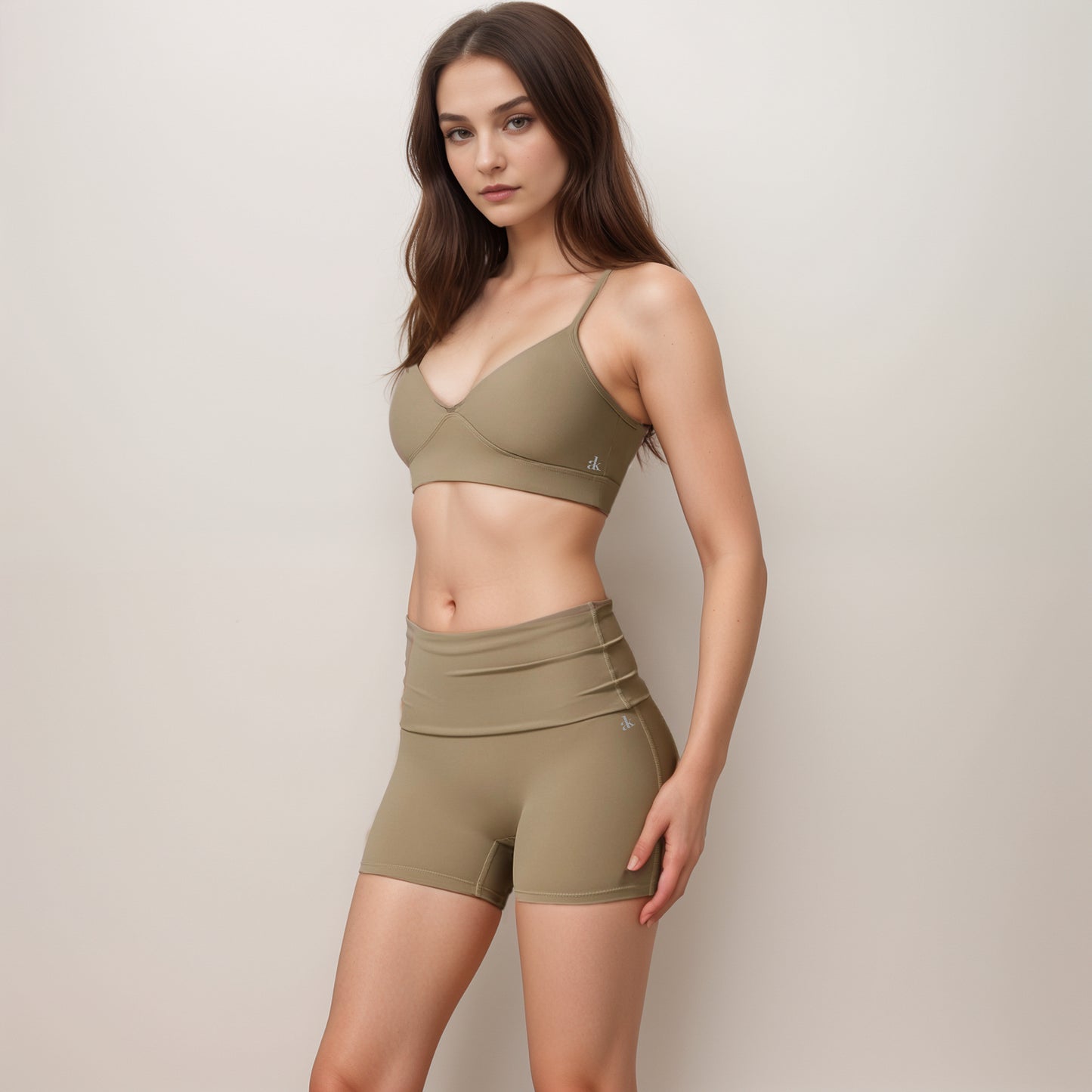 Anna-Kaci Active Women's V-Neck Bralette Sports Bra with Thin Adjustable Straps and Seam Detail for Light Support