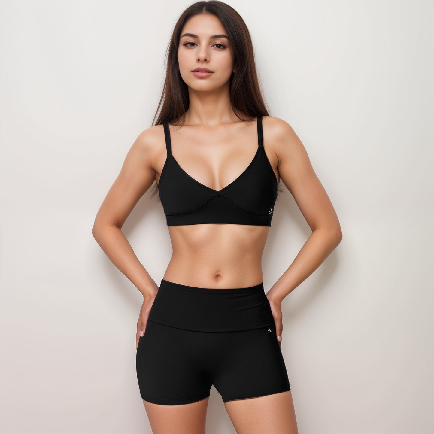 Anna-Kaci Active Women's V-Neck Bralette Sports Bra with Thin Adjustable Straps and Seam Detail for Light Support