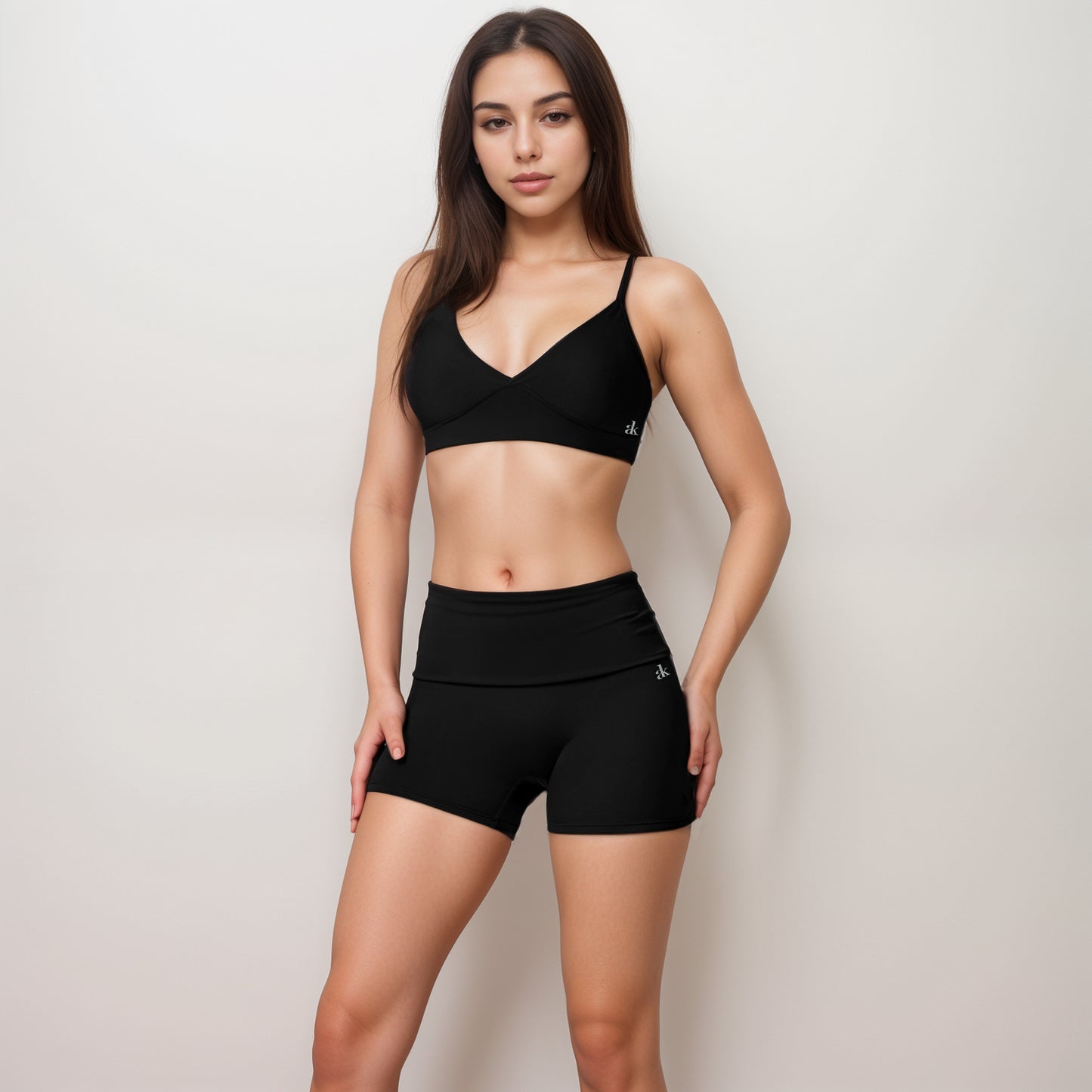 Anna-Kaci Active Women's V-Neck Bralette Sports Bra with Thin Adjustable Straps and Seam Detail for Light Support