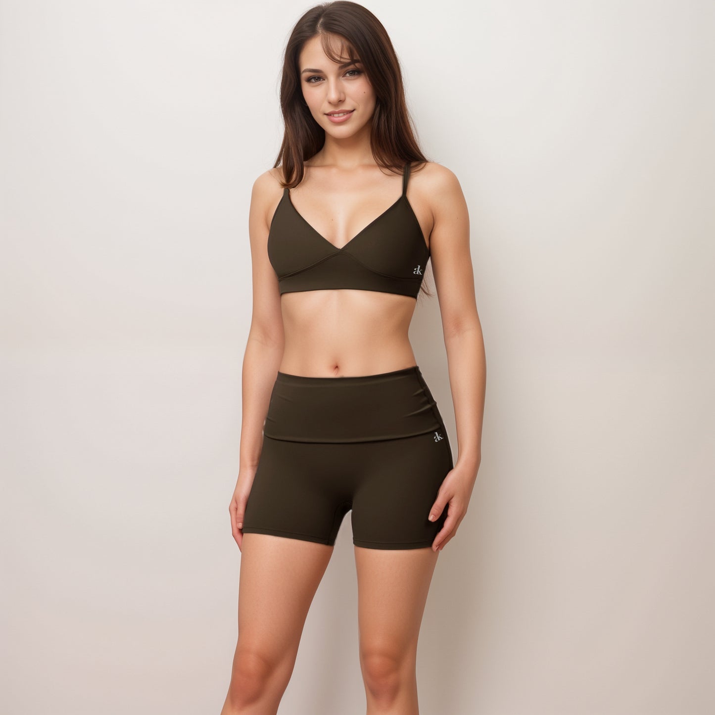 Anna-Kaci Active Women's V-Neck Bralette Sports Bra with Thin Adjustable Straps and Seam Detail for Light Support