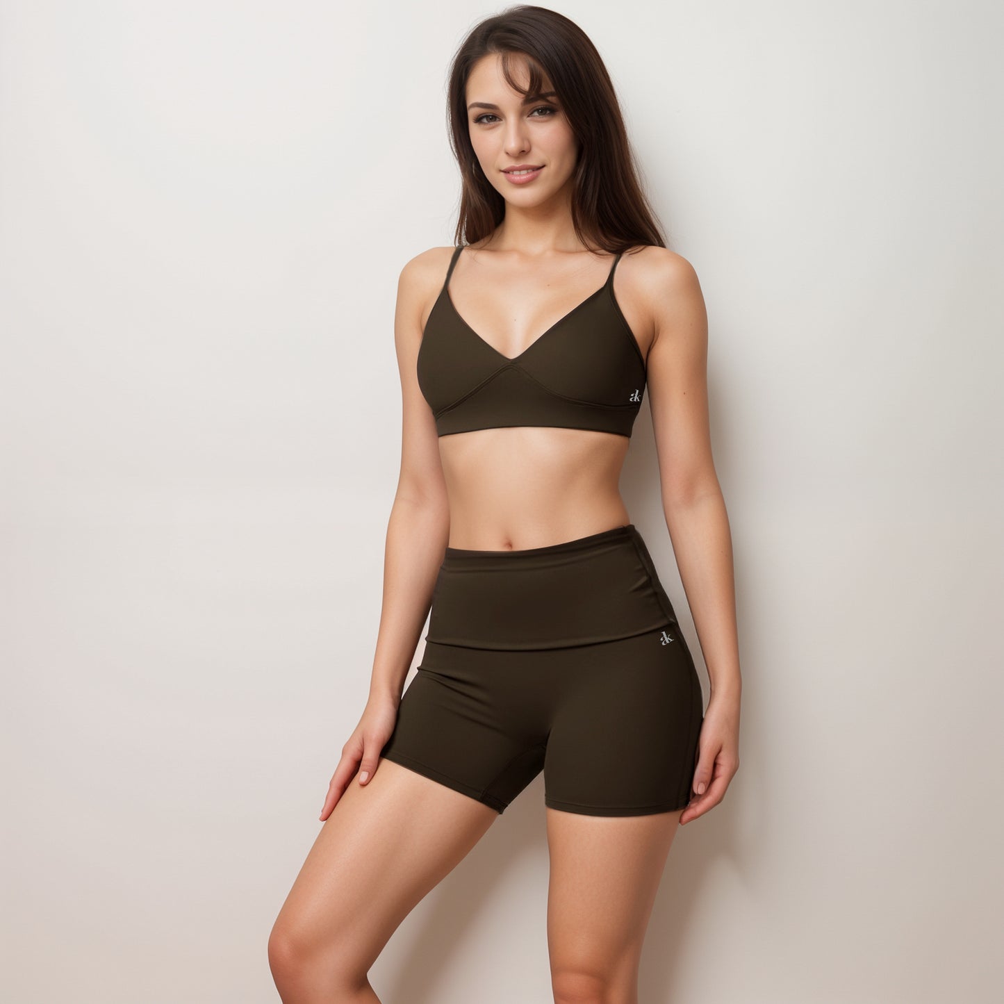 Anna-Kaci Active Women's V-Neck Bralette Sports Bra with Thin Adjustable Straps and Seam Detail for Light Support
