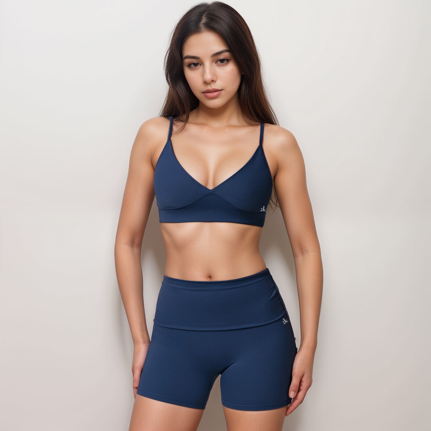 Anna-Kaci Active Women's V-Neck Bralette Sports Bra with Thin Adjustable Straps and Seam Detail for Light Support